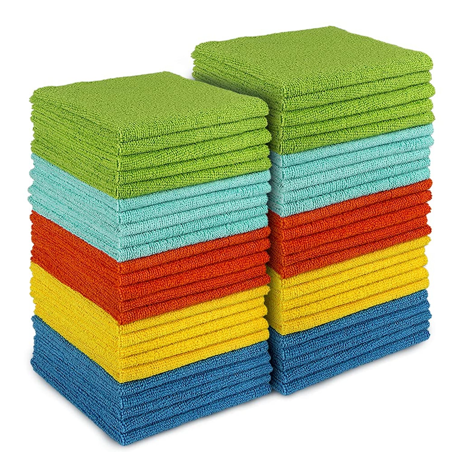 AIDEA Microfibre Cloth Pack of 50, Multifunctional Reusable Cleaning Cloths, Lint Free Streak Free Washable Cloth Duster for House, Kitchen, Car, Motorbike, Windows 30 x 30 cm