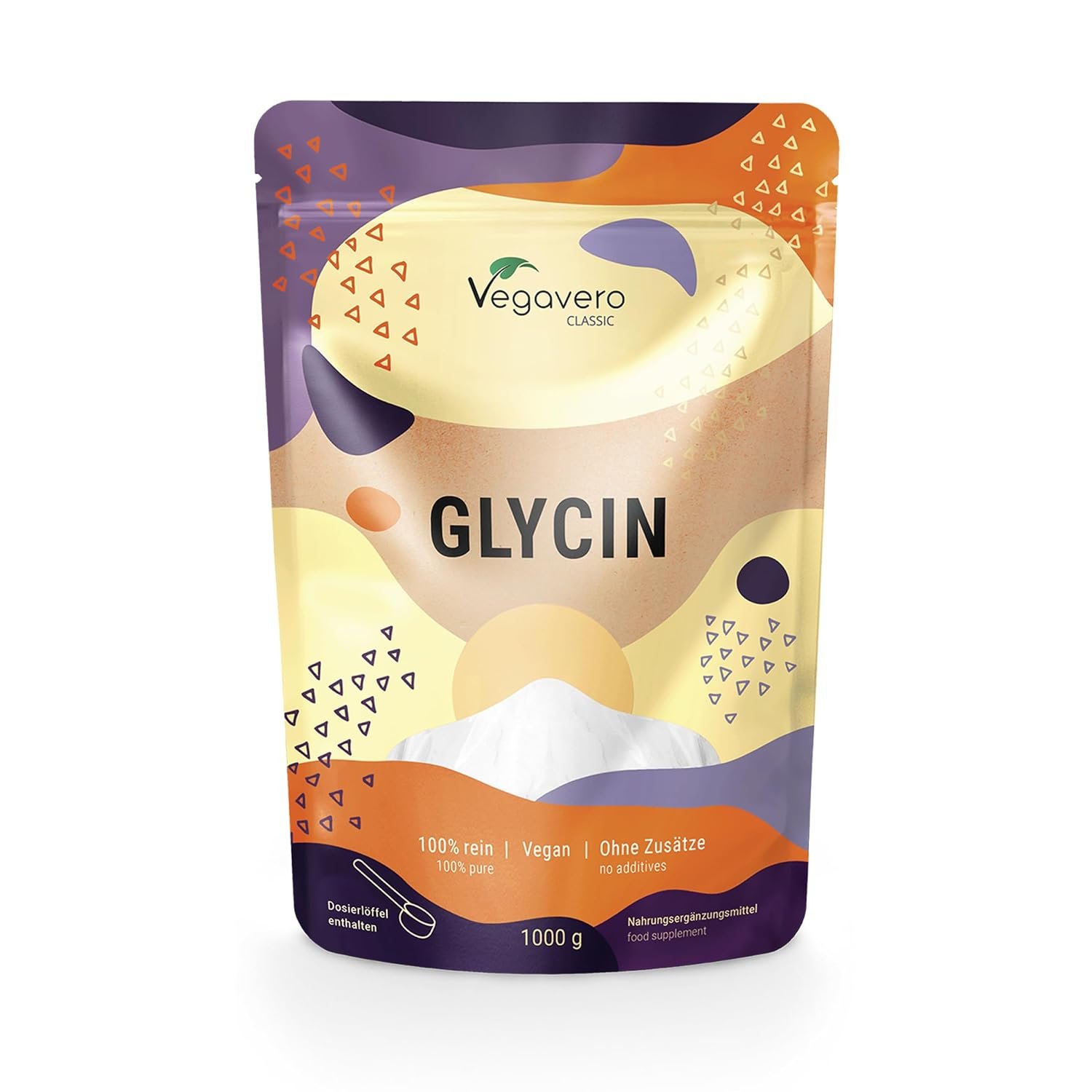 Vegavero Pure Glycine Powder 1 kg | 3000 mg Daily Dose | NO Additives, Lab-Tested | Recovery, Muscle & Collagen Synthesis | with Measuring Spoon | Vegan