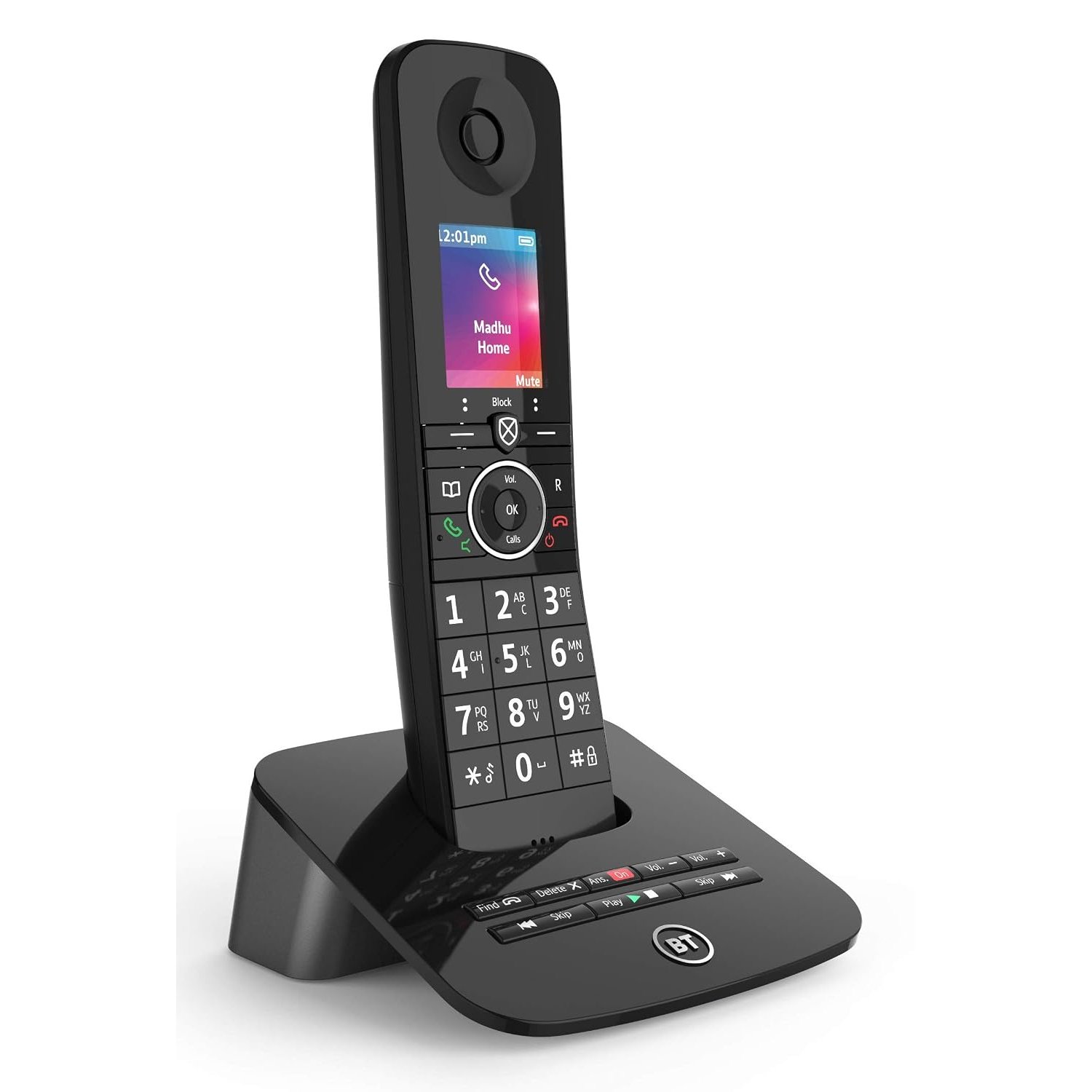 BT Premium Cordless Landline House Phone, Home Phone, 100 Percent Nuisance Call Blocker, Call Block Button, Answer Machine, Single Handset Pack