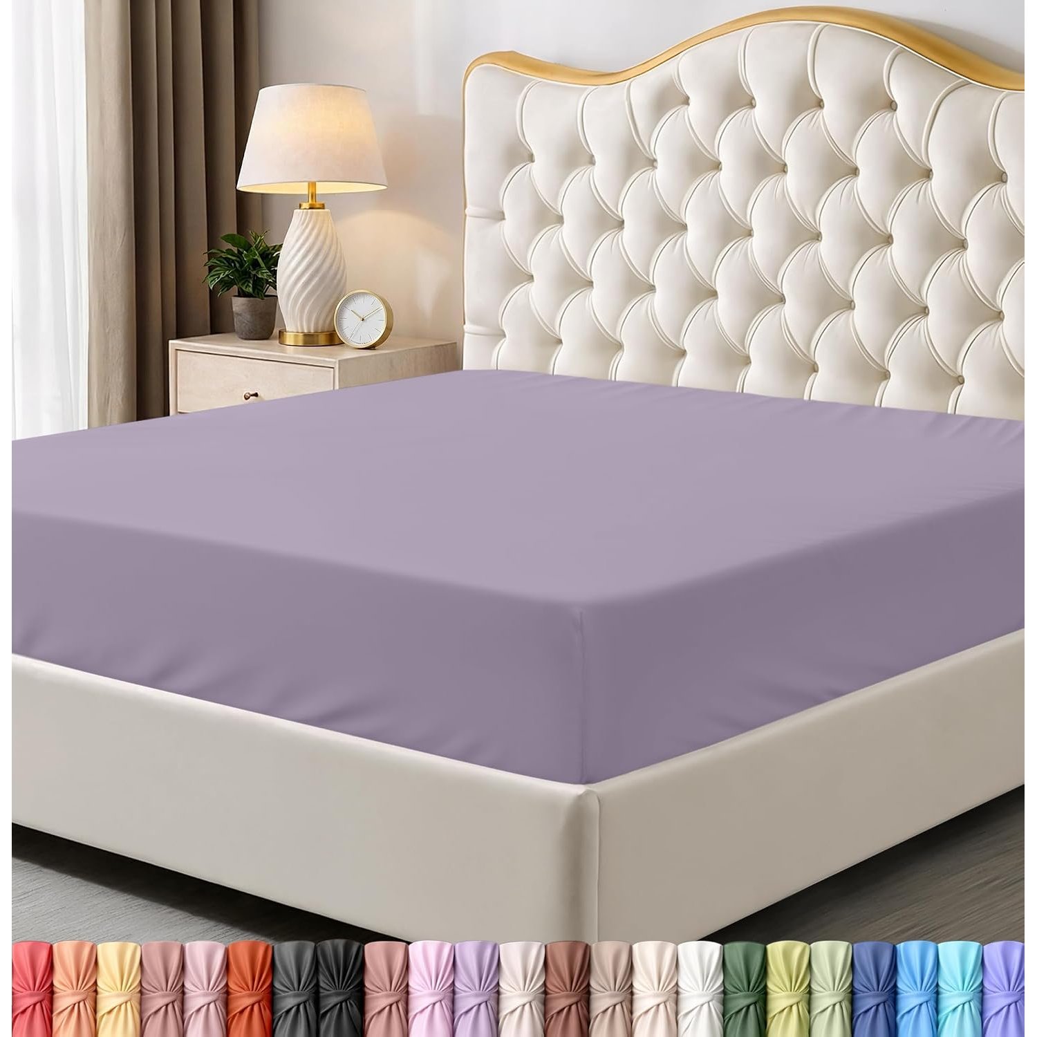 Utopia Bedding Twin Fitted Sheet - Bottom Sheet - Deep Pocket - Soft Microfiber -Shrinkage and Fade Resistant-Easy Care -1 Fitted Sheet Only (Lavender)