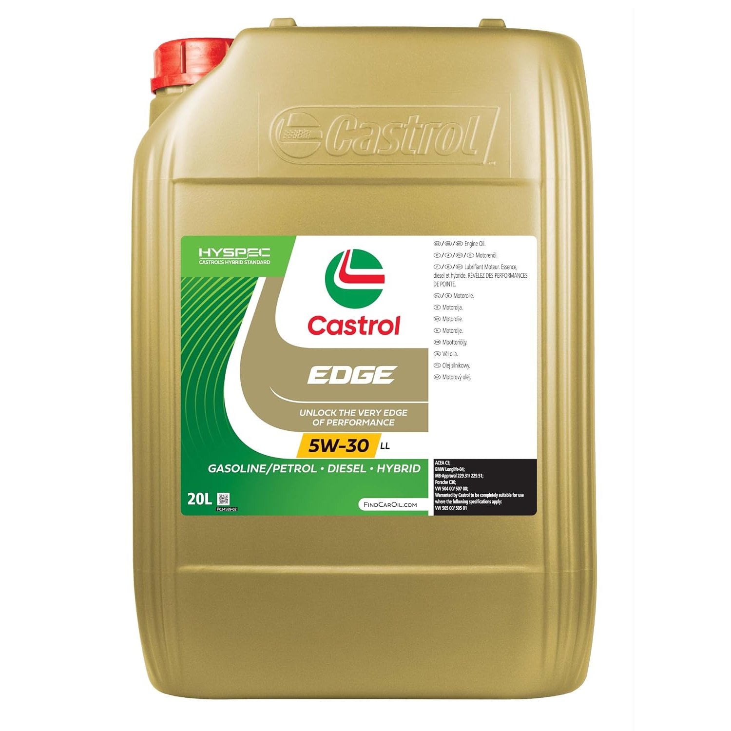 Castrol EDGE 5W-30 LL Advanced Full Synthetic Engine Oil, 20L