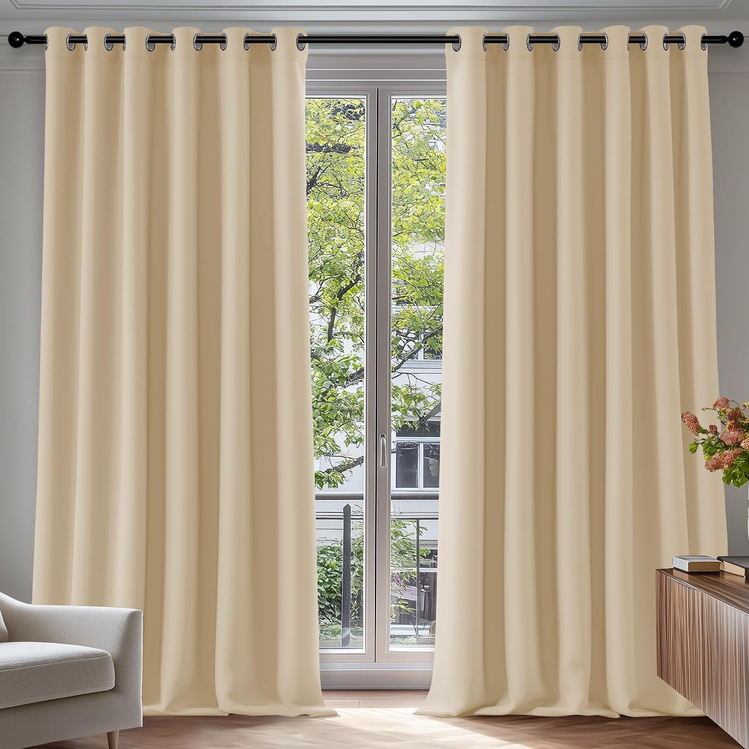 Deconovo Super Soft Thermal Insulated Eyelet Blackout Curtains Bedroom 90 x 108 Inch Turquoise 2 Panels