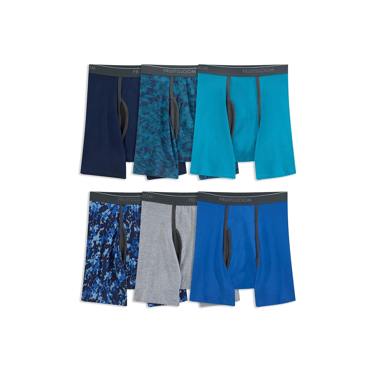 Fruit of the Loom Men's Coolzone Boxer Briefs (Assorted Colors), 6 Pack - Assorted Ringer, M