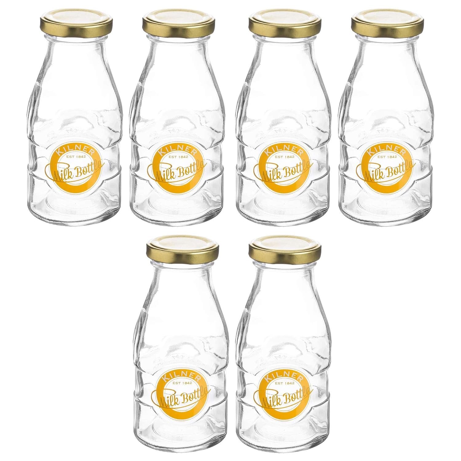 Kilner Twist Top Milk Bottle 1/3 Pint 189ml Clear (Pack of 6)