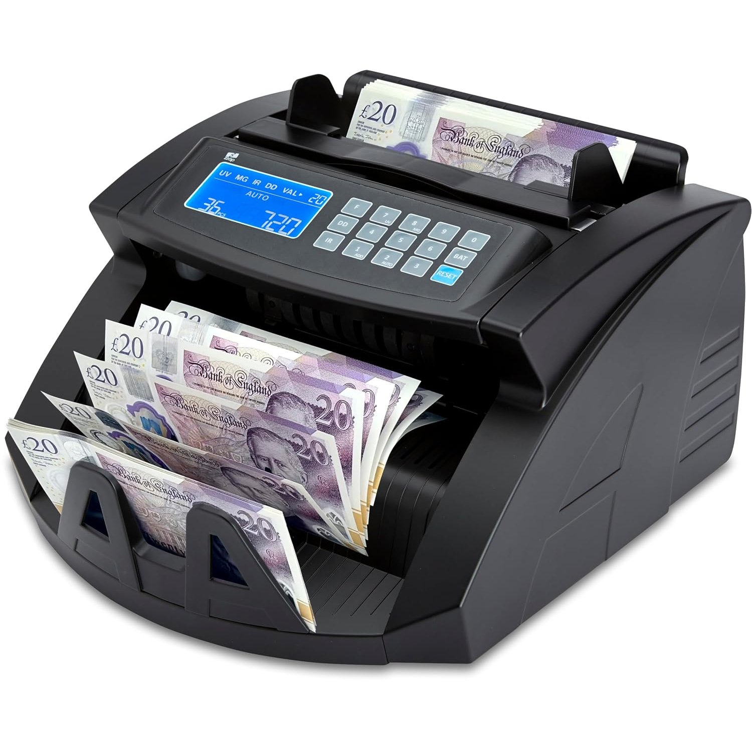 ZZap NC20i Banknote Counter & Counterfeit Detector - Counts 1000 banknotes per Minute, Batch Counting, 5-fold Counterfeit Detection and More!