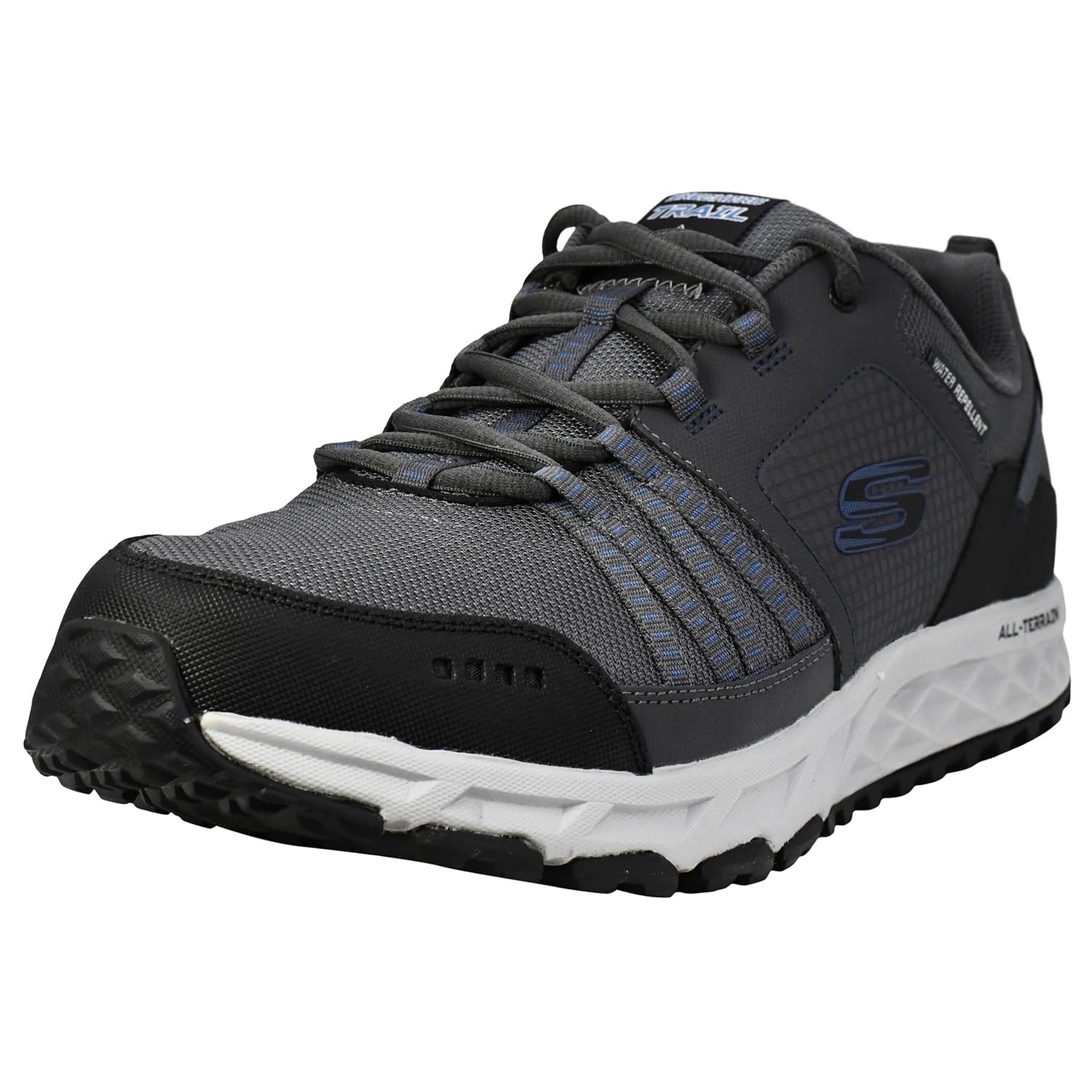 Skechers Men's Escape Plan Trainers, Grey Charcoal Blue Ccbl, 8 UK