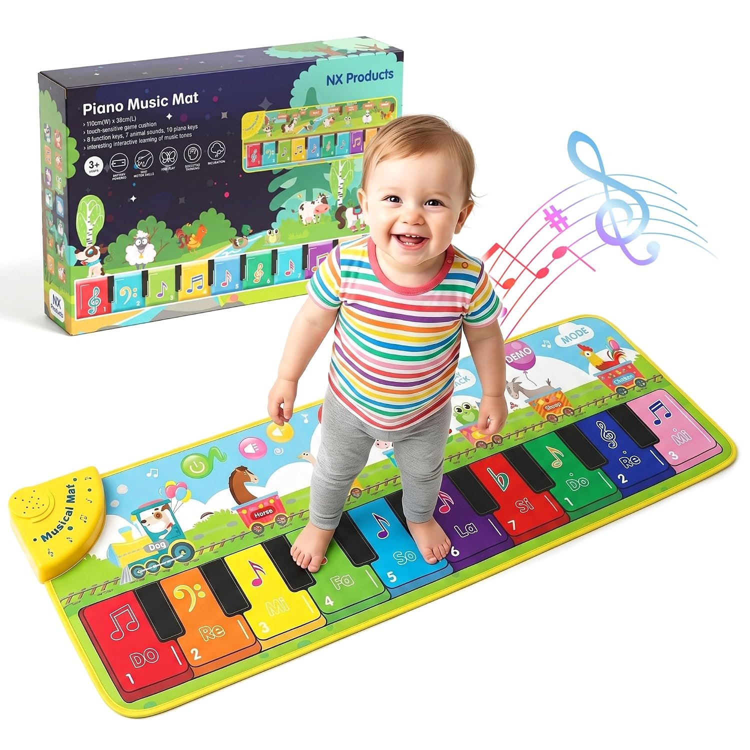 Kids Piano Mat, Baby Musical Play Mat for Floor – Large Keyboard Music Dance Mat with Record & Playback, Toddler Toys, Baby Toys, Montessori Toys for Toddlers, Birthday & Easter Gifts for Boys & Girls