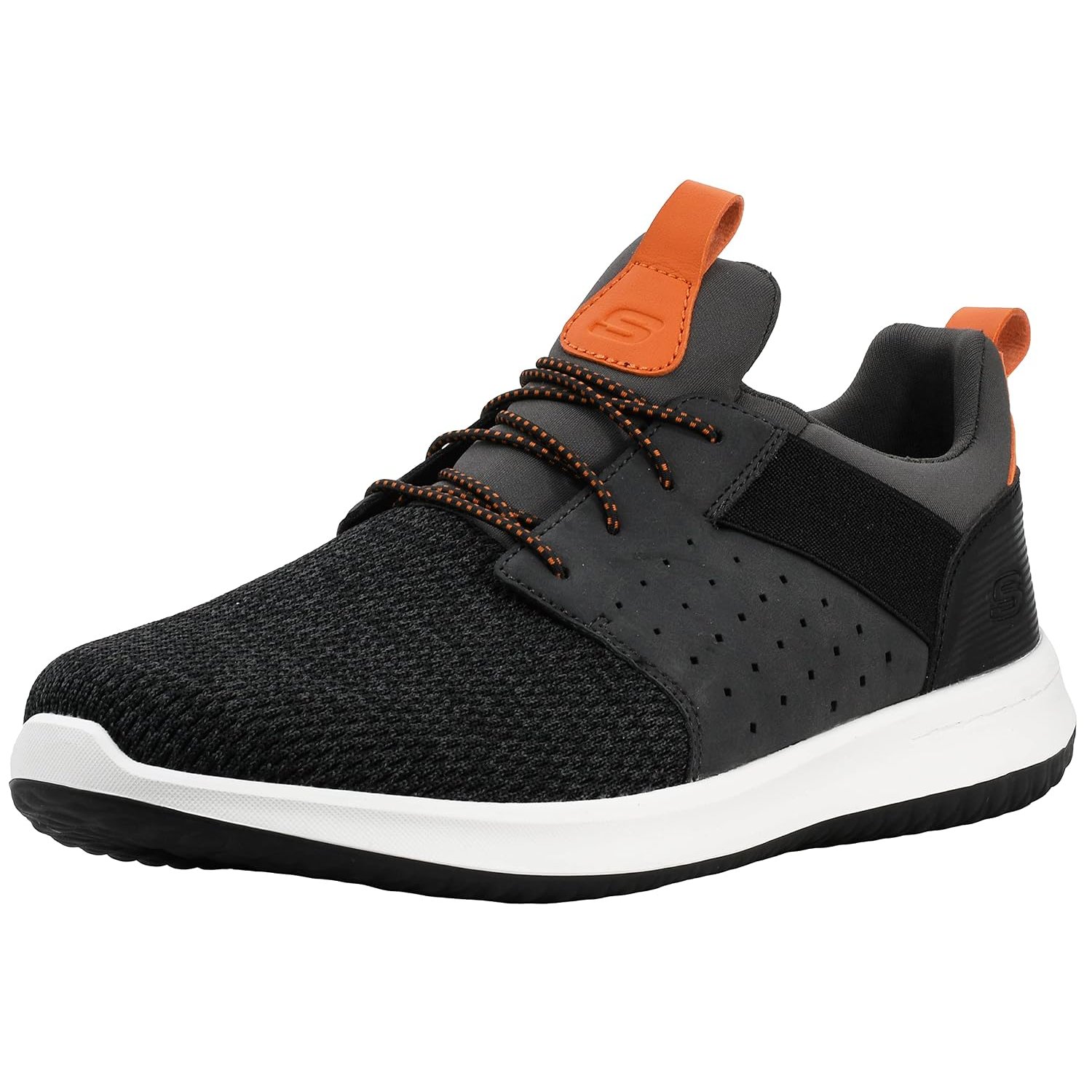 Skechers Men's Classic Fit Delson-Camben Charcoal/Orange Sneaker 9.5 W US
