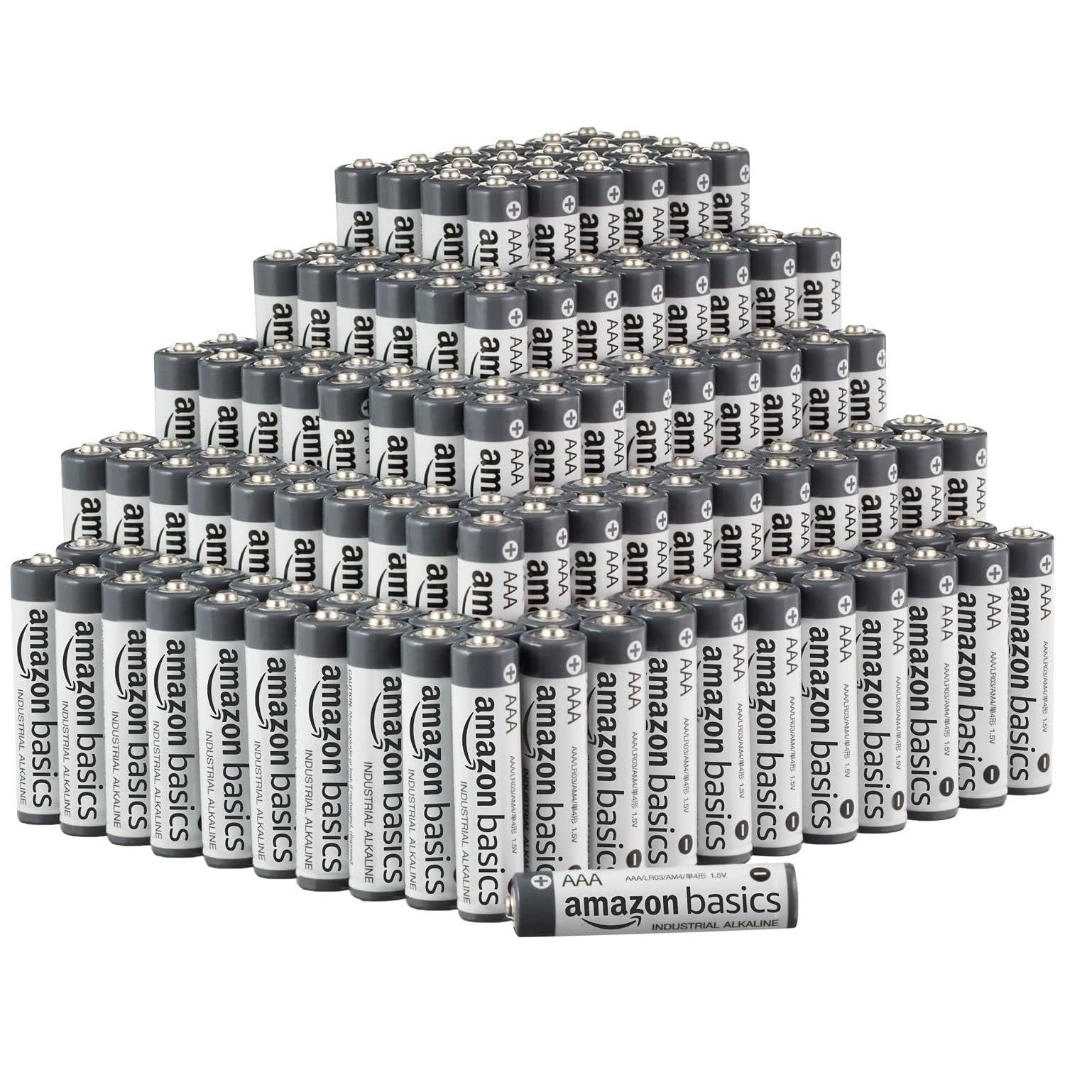 Amazon Basics 250-Pack AAA Alkaline Industrial Batteries, 1.5 Volt, 5-Year Shelf Life