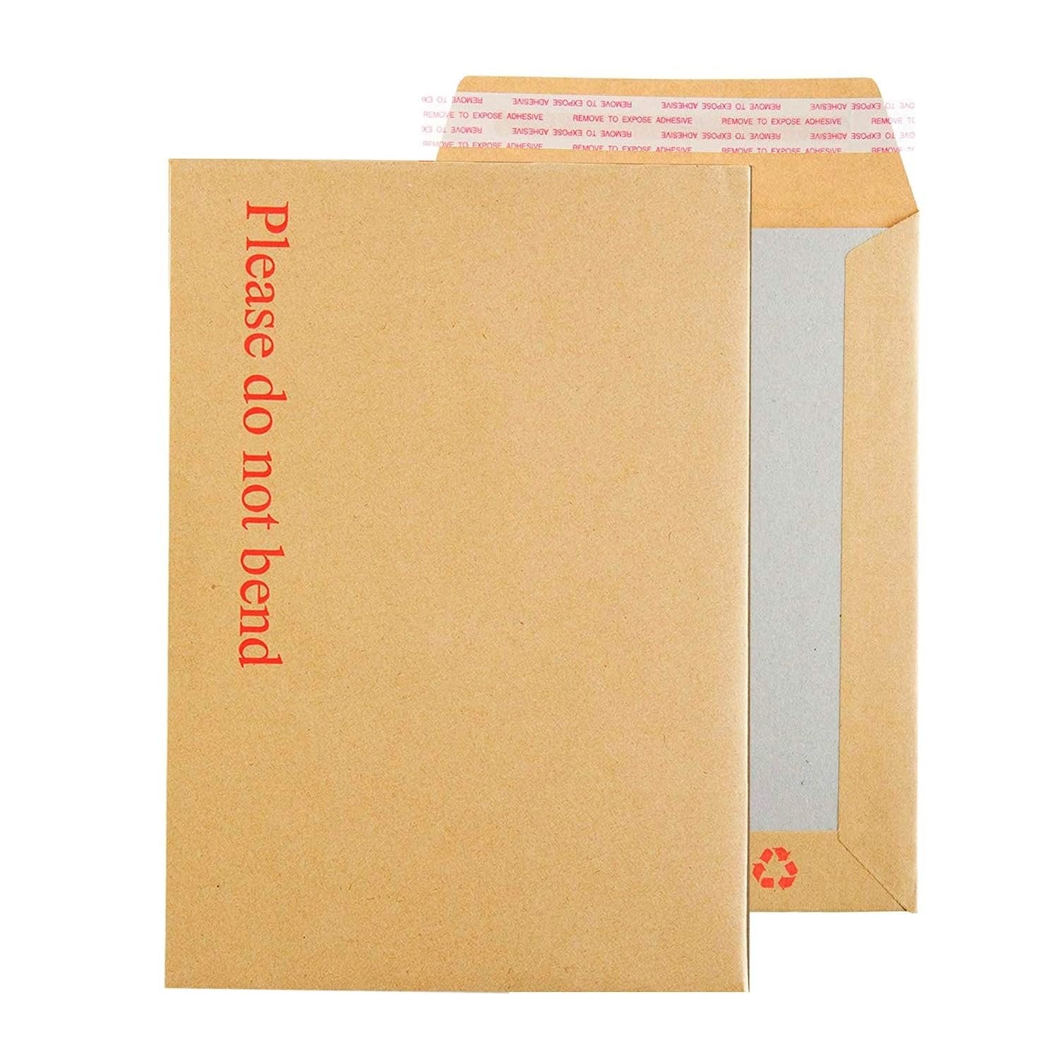 Right Pack Envelopes A4 125PCS | Padded Envelopes 324mm x 229mm | A4 C4 Manilla Hard Board Backed Envelope | Do Not Bend & Self Seal Envelope Pack