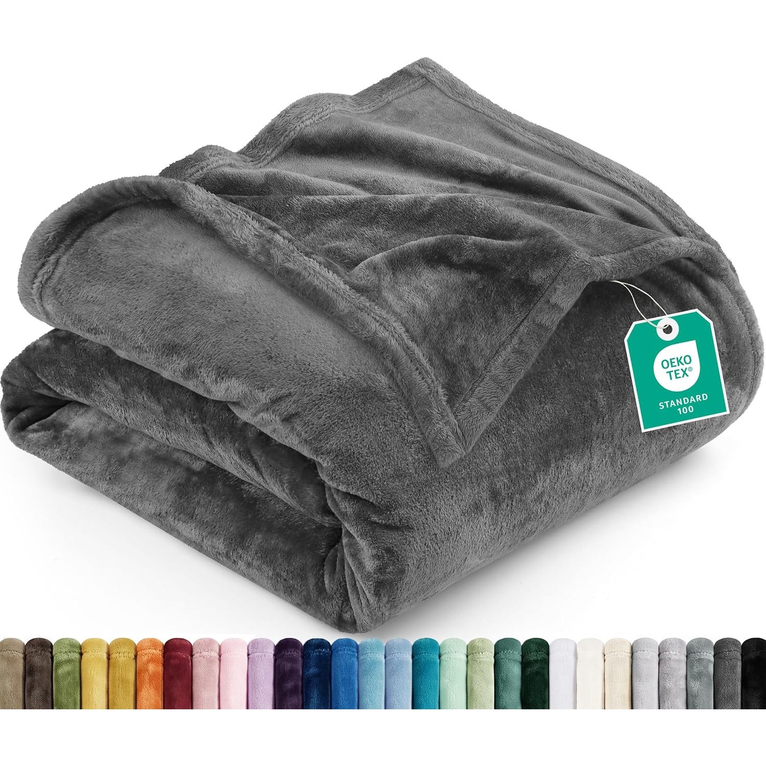 Utopia Bedding King Fleece Blanket 259x228cm 300GSM – Extra Large Soft Fluffy Versatile Luxury Decorative Throws For Sofa, Bed & Settees – Warm Breathable Cosy Gift For Men & Women, Grey