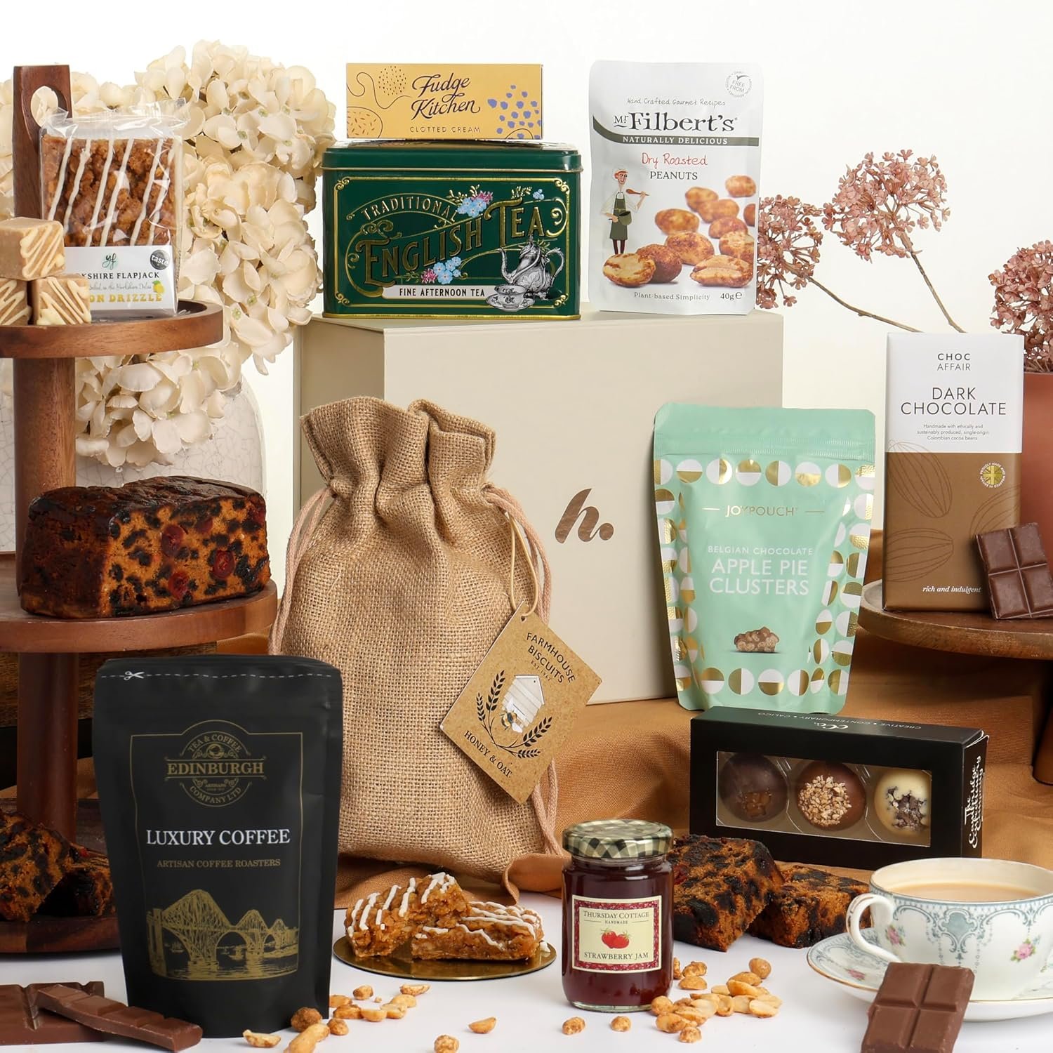 Traditional Treats Gift Hamper - Fathers Day Gift | Premium Chocolate, Biscuits, Cake, Coffee, Tea & Fudge | Gourmet Food Hamper | Father's Day Hamper, Birthday & Thank You Gift for Men & Women