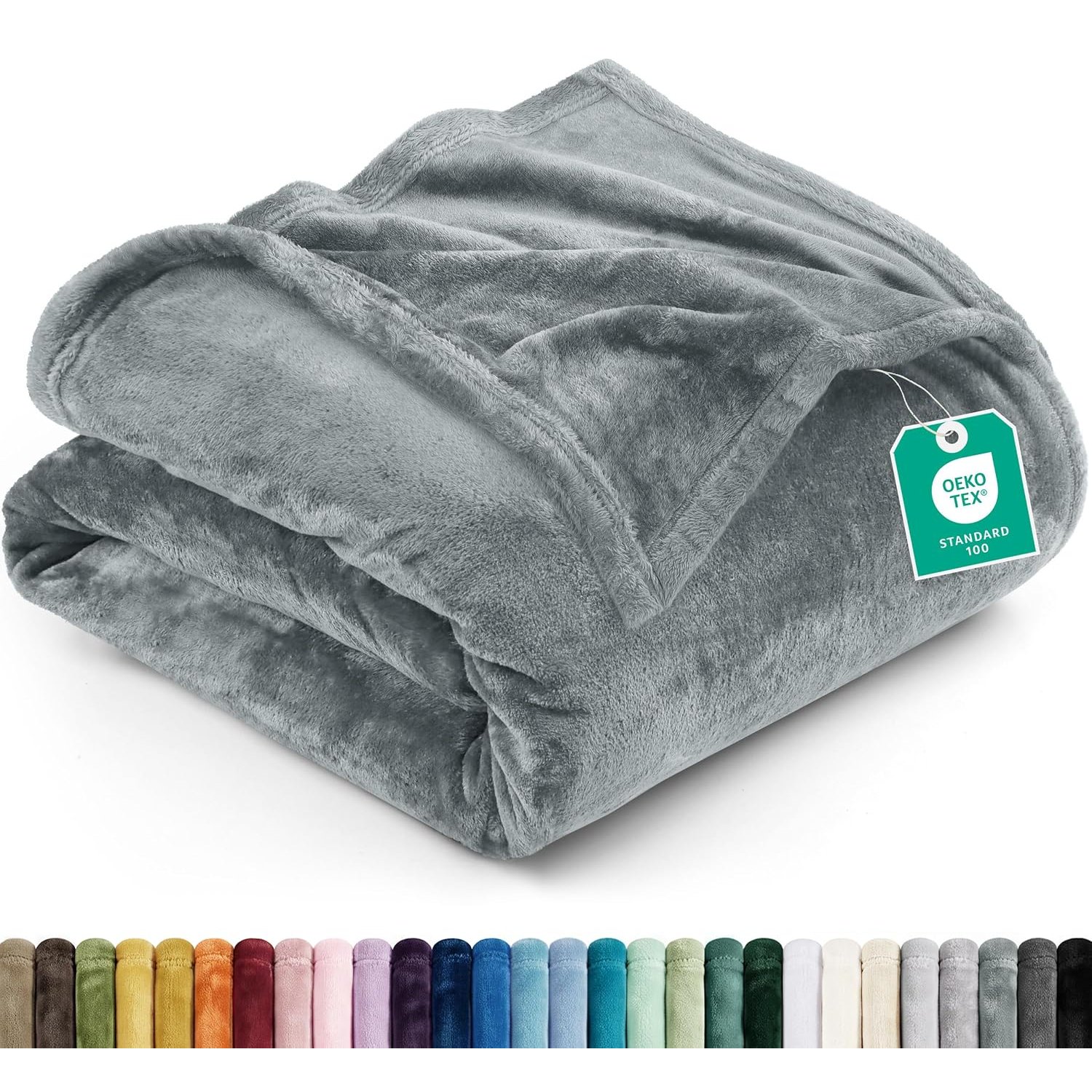 Utopia Bedding Queen Fleece Blanket 228x228cm 300GSM – Soft Fluffy Large Versatile Luxury Decorative Throw For Sofa, Bed & Settees – Cosy Breathable Warm Blanket, All Weather Gift, Ash Grey