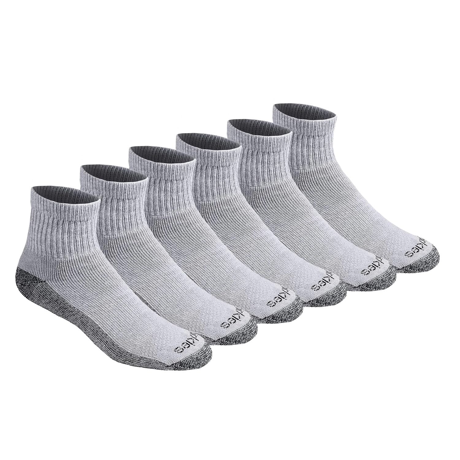 Dickies Men's Dri-tech Moisture Control Quarter Socks, Available in M-XXL (6, 12, 18, Grey (6 Pairs), X-Large (Pack of 6)