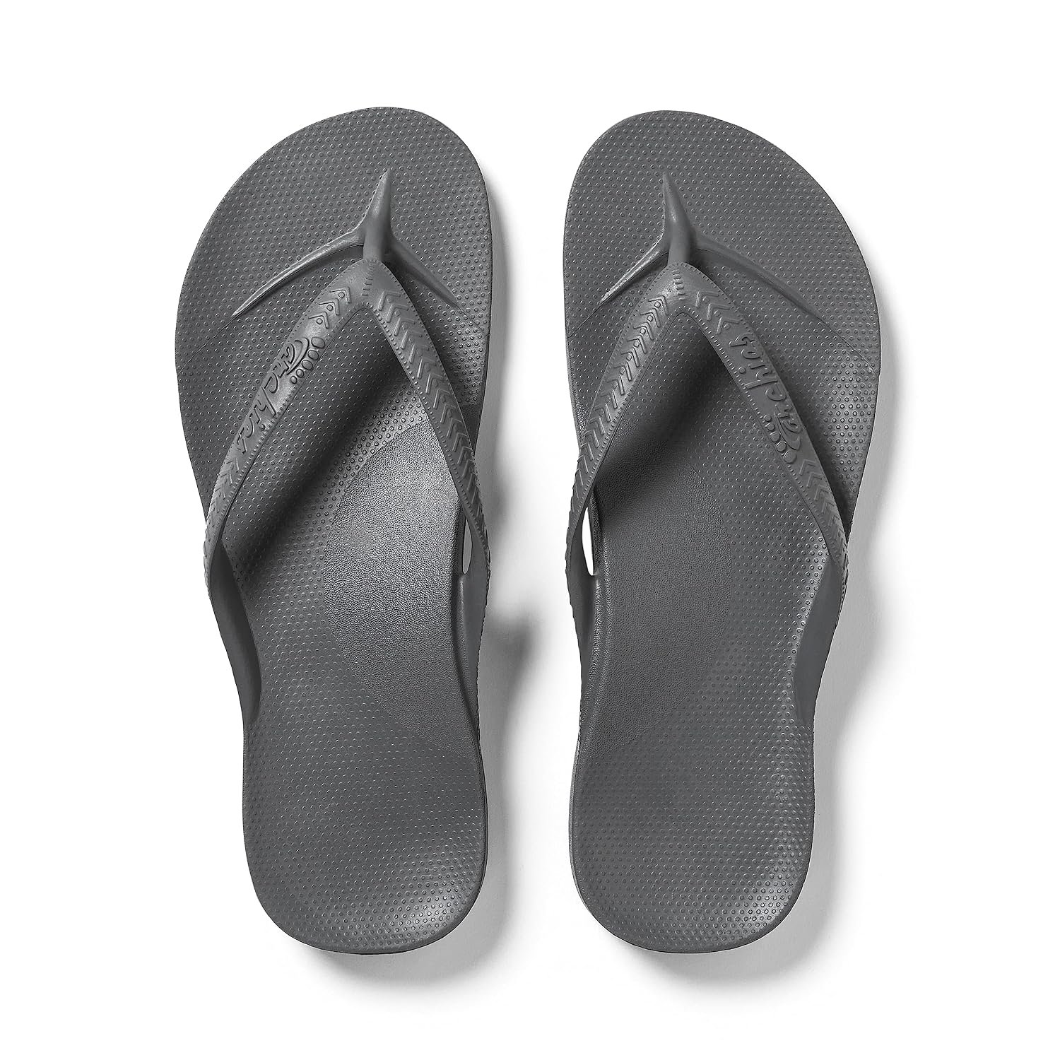ARCHIES Arch Support Flip Flops for Men & Women – Orthotic Sandals for Plantar Fasciitis Relief – Lightweight, Cushioning, Shock-Absorbing Sandals for Walking, Foot Pain - Charcoal