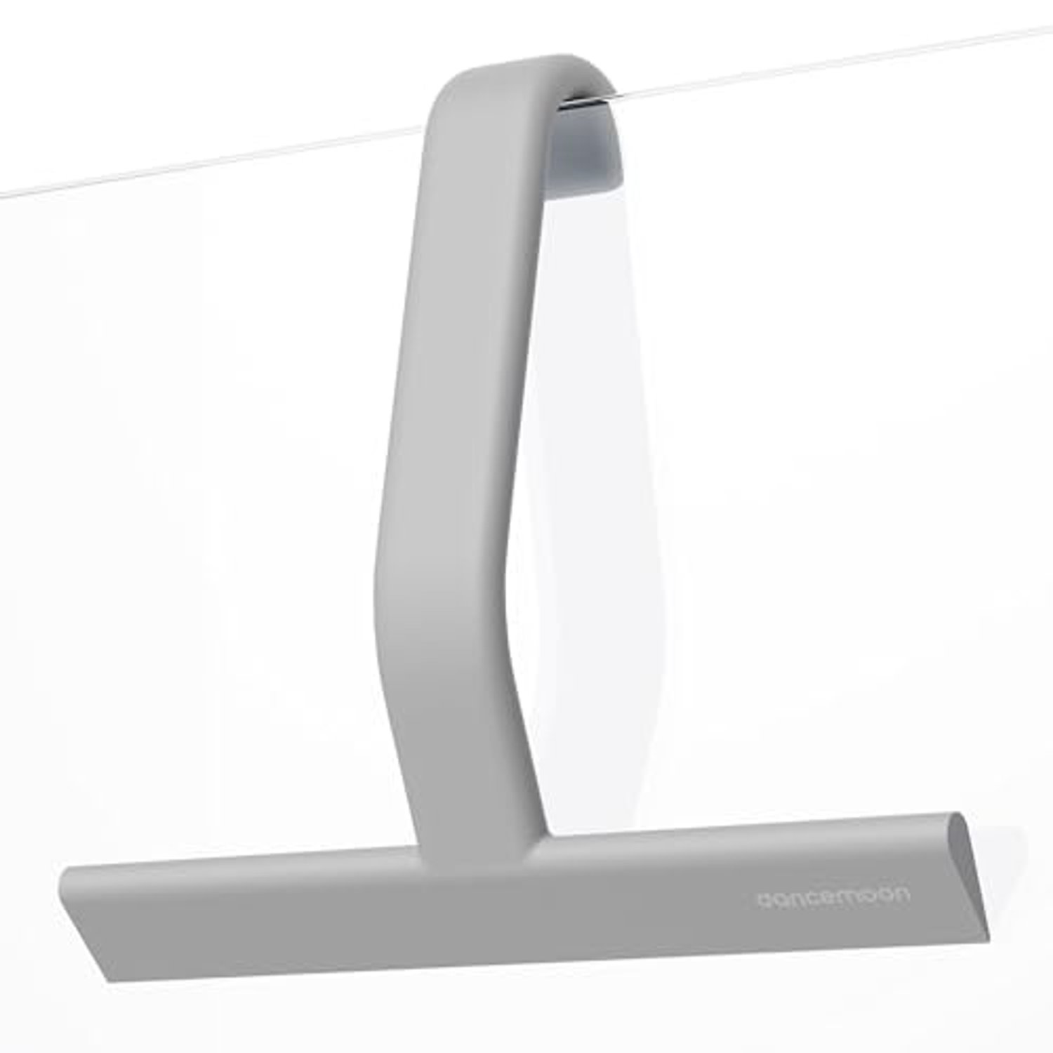 dancemoon JustHang Shower Squeegee, All-One-Piece Soft-Touch Silicone Squeegee with Built-in Hook, Streak-Free & No-Squeak Cleaning for Shower Doors, Windows, Mirrors, Tiles, Cars, 25 cm, Grey