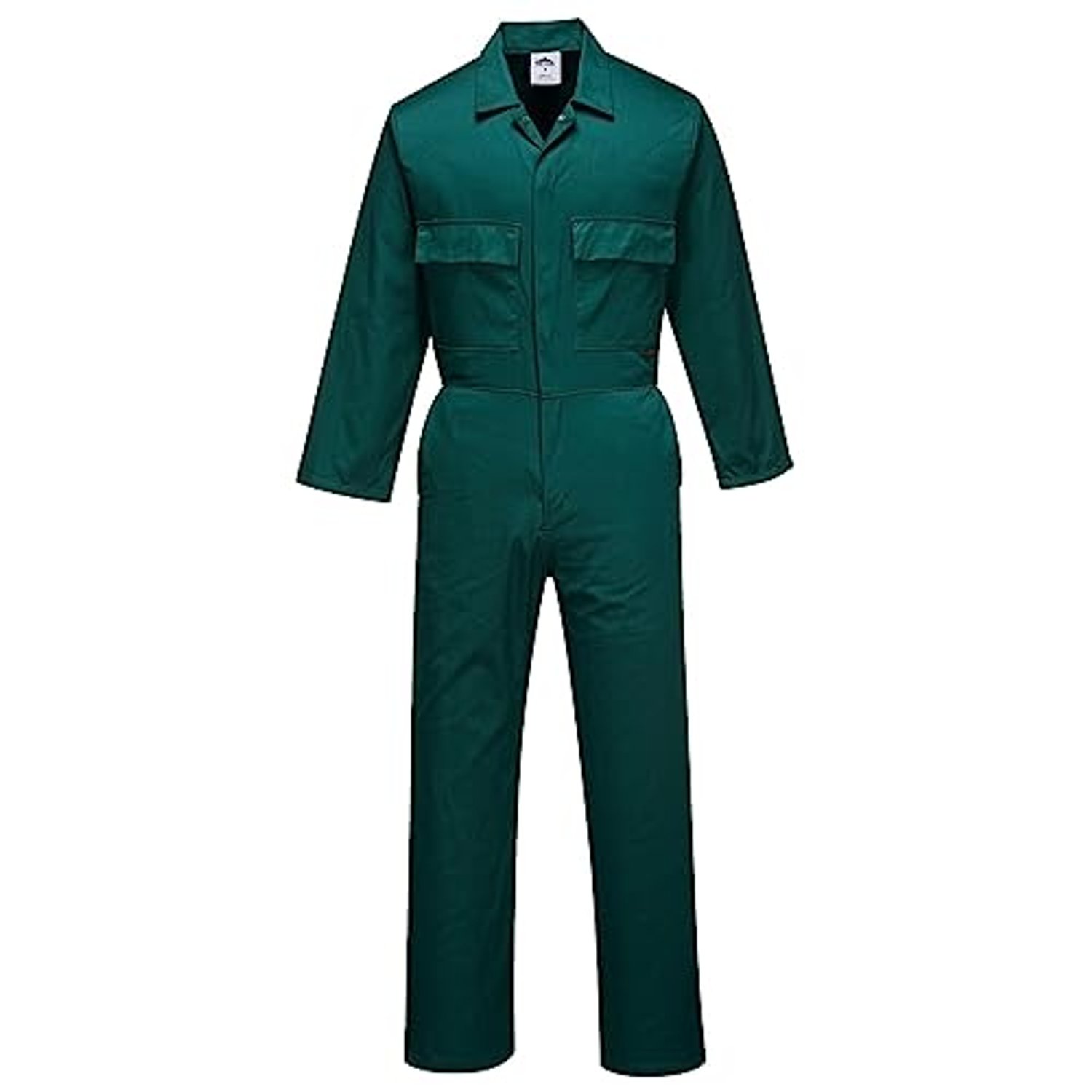 Portwest S999 Classic Collection Protective Polycotton Work Coverall Men's Boiler Suit Work Overalls Workwear Unisex Six Pockets Elasticated Waist 40+ UPF, Regular, Bottle Green, M