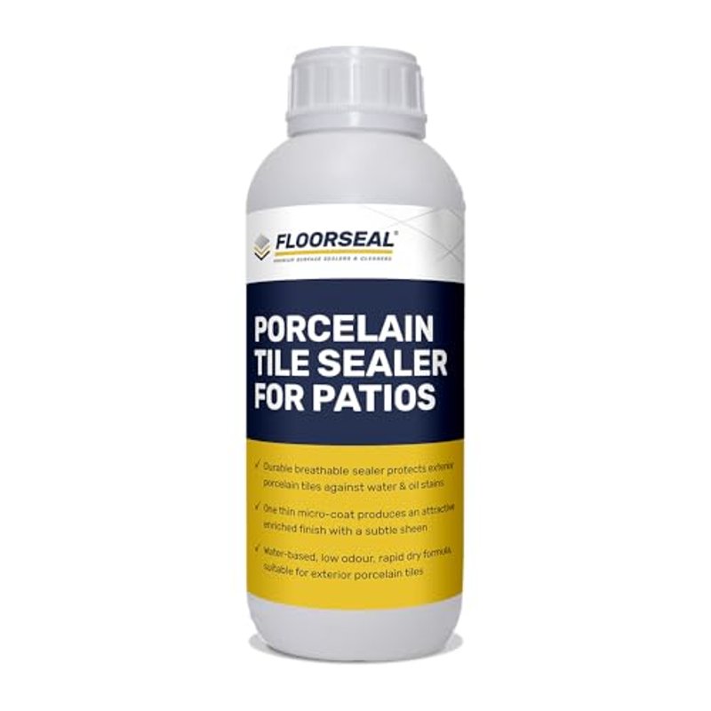 Porcelain Tile Sealer for Patios - Deepen Colour - Revive & Protect Outdoor Porcelains (1 Litre)