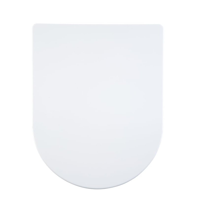 AQUALONA® Premium Thermoplastic Toilet Seat Soft Close Hardwearing Seat with Two Button Hinge Release D Shaped Easy to Clean Simple Installation Top and Bottom Fittings (White - D Shape)