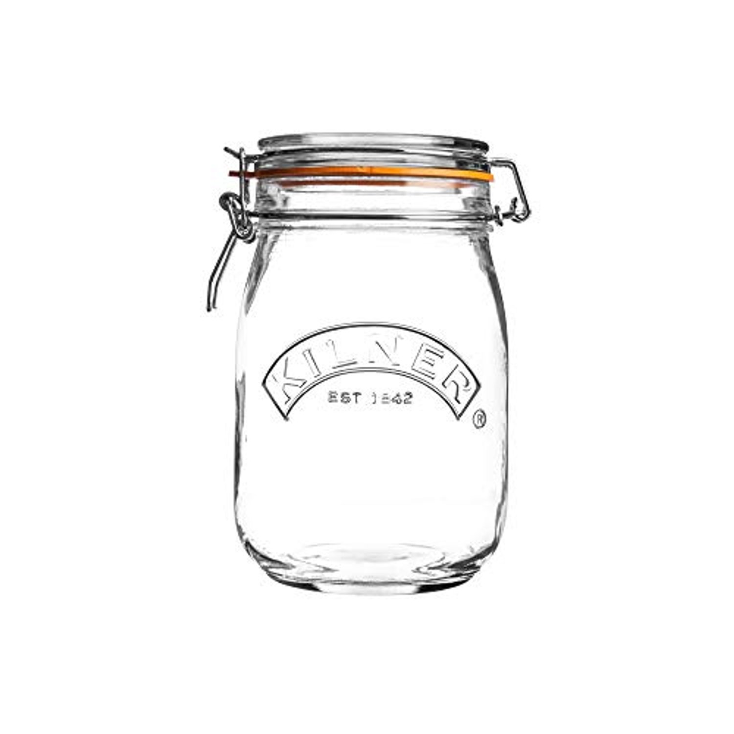 Kilner Clip Top Jar 1 Litre (1000ml) Airtight Glass Storage Jar for Preserving Fruits Vegetables Coffee Tea Rice Flour Nuts Pasta