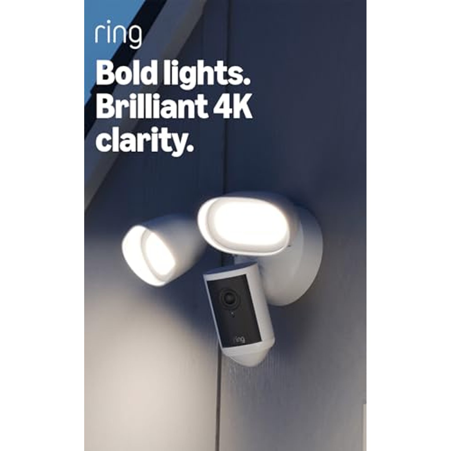 Ring Floodlight Cam Pro (newest gen) | Outdoor Security Camera | Retinal 4K, 10x Enhanced Zoom, 2000 Lumen Floodlights & Siren | 30-day free trial of Ring Subscription Plan
