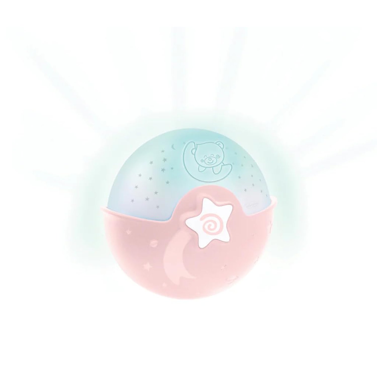INFANTINO Soothing Light and Projector - Clip-on Crib Night Light with Grow-with-Me Design, Starry Night Projector and Tabletop with Built-in Melodies and Sound Sensors, Pink