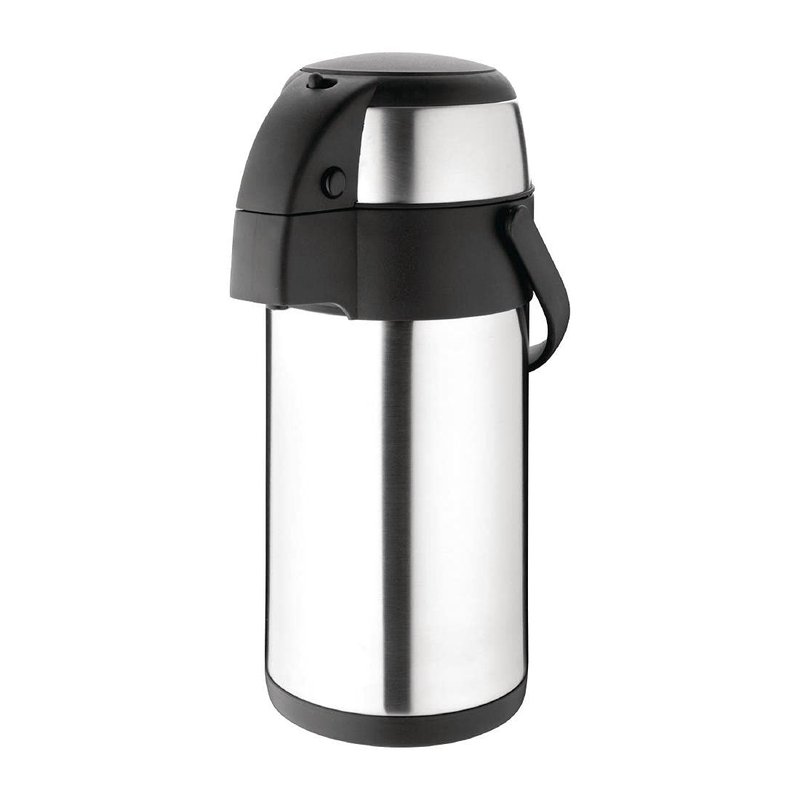 Olympia Pump Action Airpot 3L 370X151mm Stainless Steel Teapot Infuser