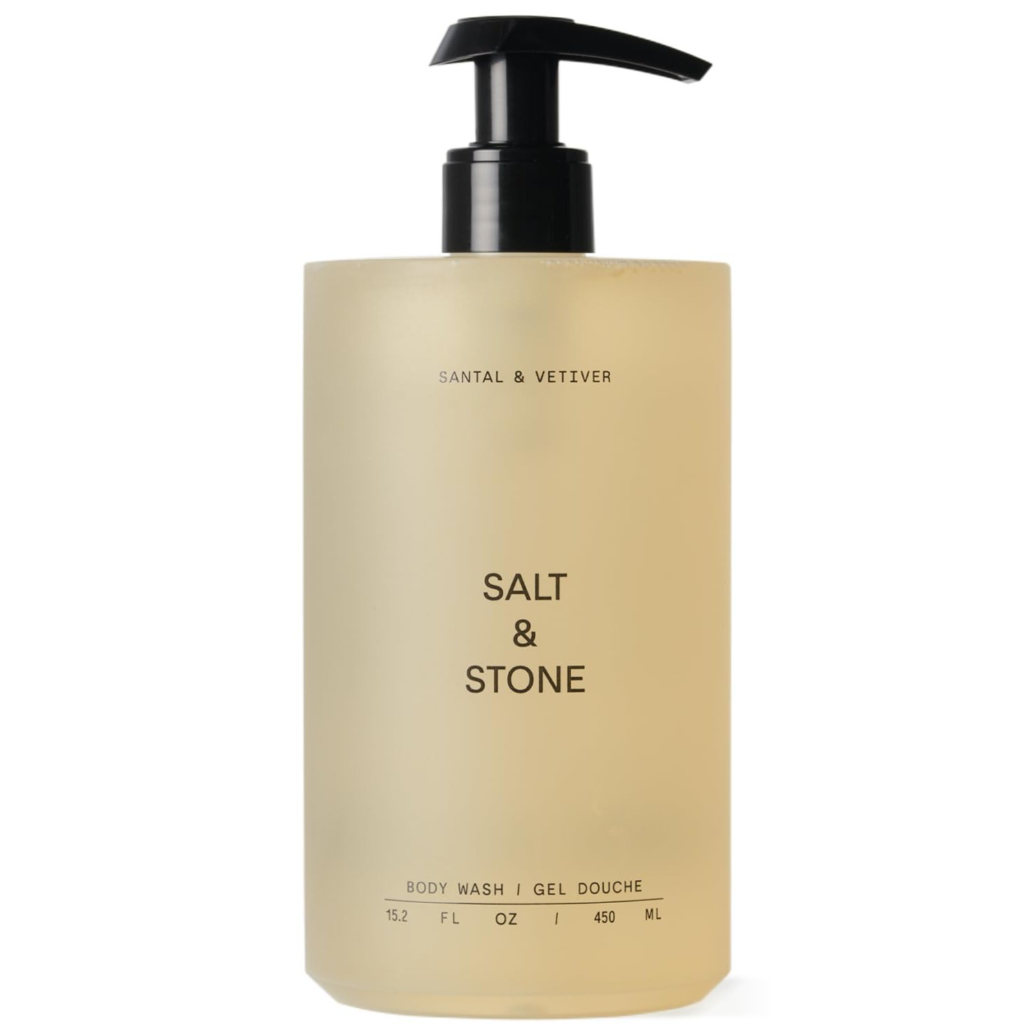 Salt & Stone Body Wash with Antioxidants for Deep Moisture | For Women & Men, Sulfate, Paraben, & Dye Free, Leaving Skin Soft and Hydrated | Santal & Vetiver 15.2 fl oz