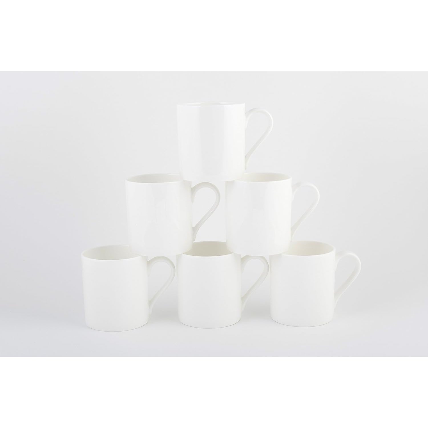 Set of 6 FINE Bone China Large White Balmoral Mugs Free UK Postage, 12 fl oz
