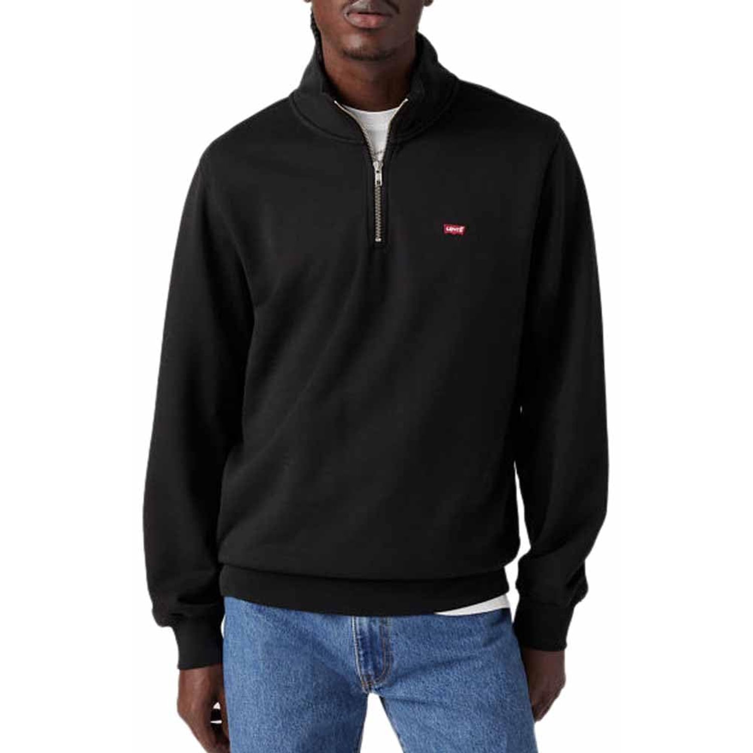 Levi's Men's Original Hm 1/4 Zip Sweatshirt, Mineral Black, M