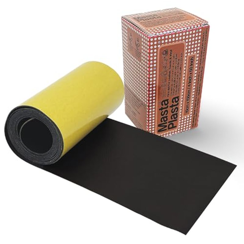 MastaPlasta The Original All-in-One Leather Repair Kit Self Adhesive Leather Repair Patch for Sofas - Black 150 x 10 cm (60 x 4in). Easy Upholstery-Quality Leather Repair for Car Seats & DIY