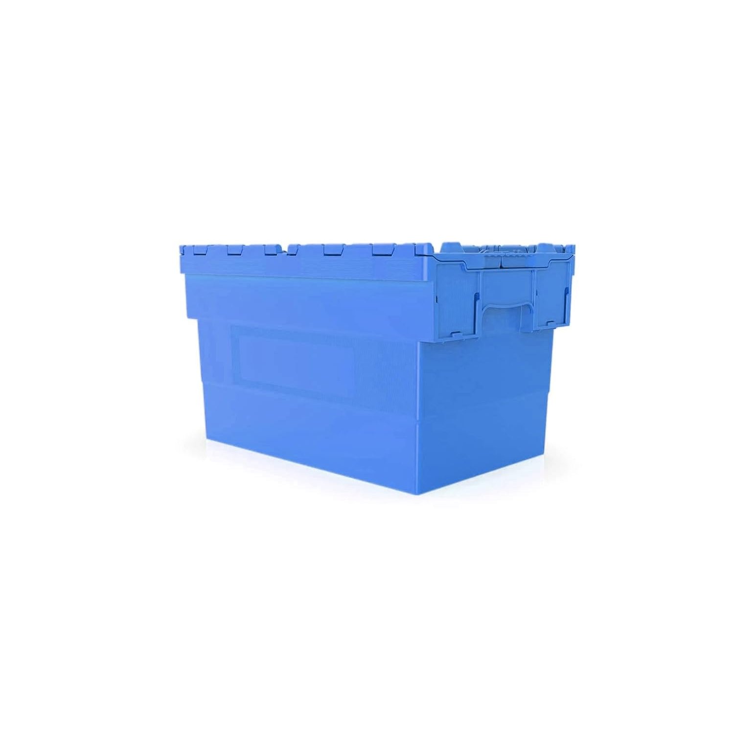 HomeHQ 70L Attached Lid Container, Plastic Box with Lid, Plastic Storage Box Container Crate Tote, Attached Lid Box (600x400x365mm) (GREY)