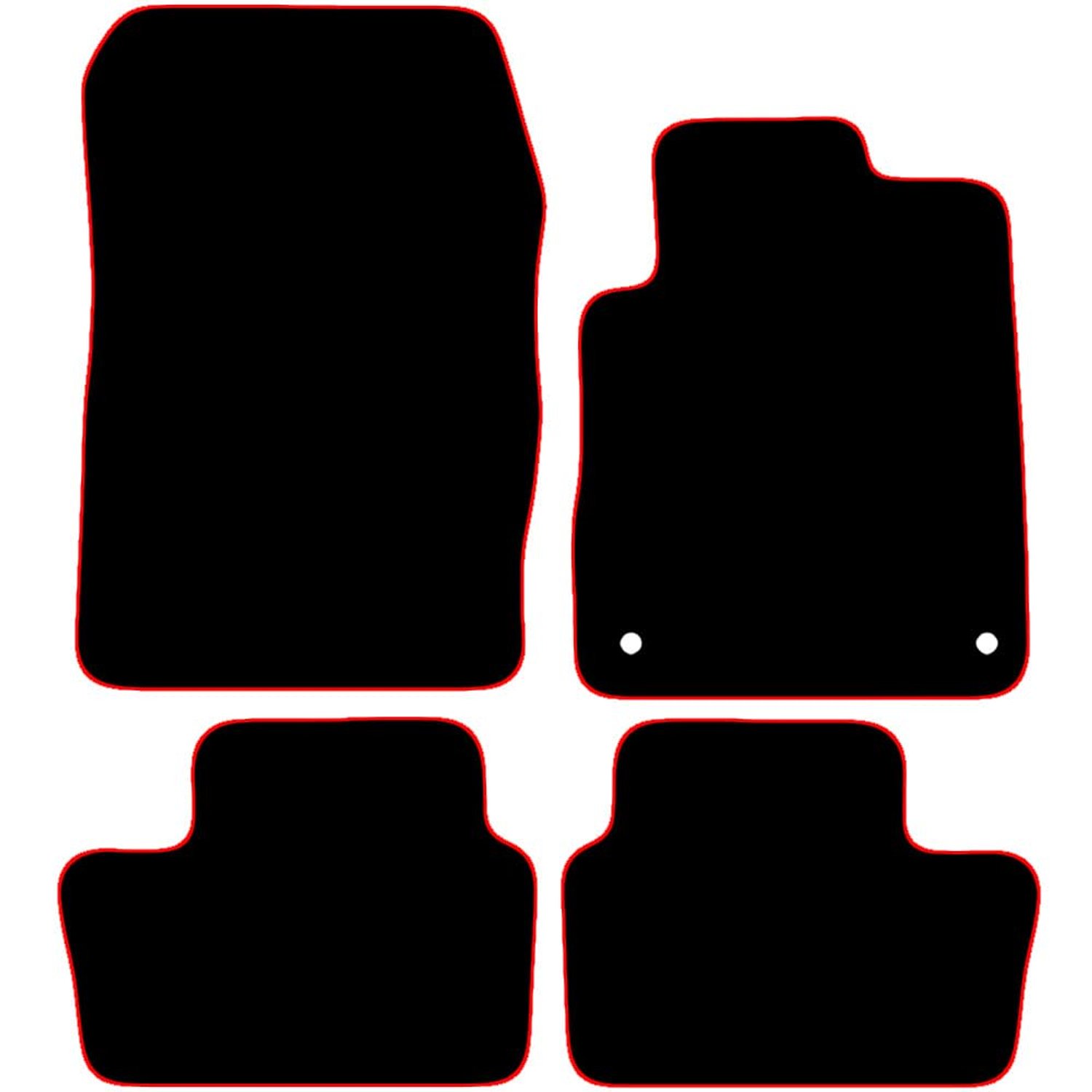 Nissan JUKE 2020 Onwards 4pc Set Car Mats UK-Made Tailored Fit Carpet Floor Mats Full Coverage Compatible Accessory Red Trim
