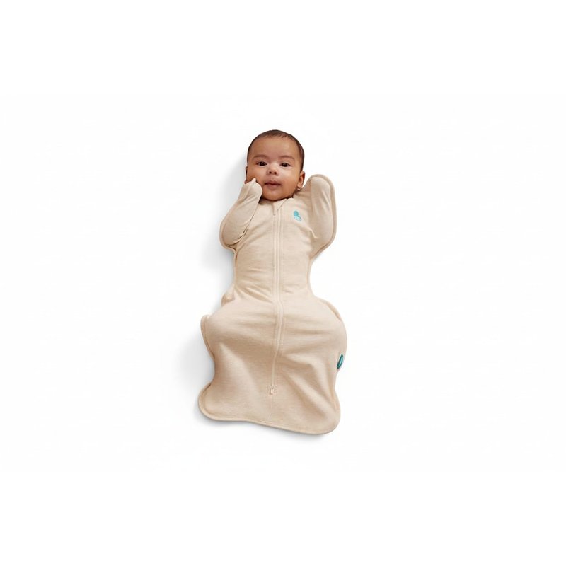 Love To Dream™ Swaddle UP™, Small 3.5–6 kg – Oatmeal | Snug Fit, Supports Healthy Sleep Routine | 1.0 Tog Ideal for Spring & Summer (20–24°C) | Machine Washable Cotton & Double Zip