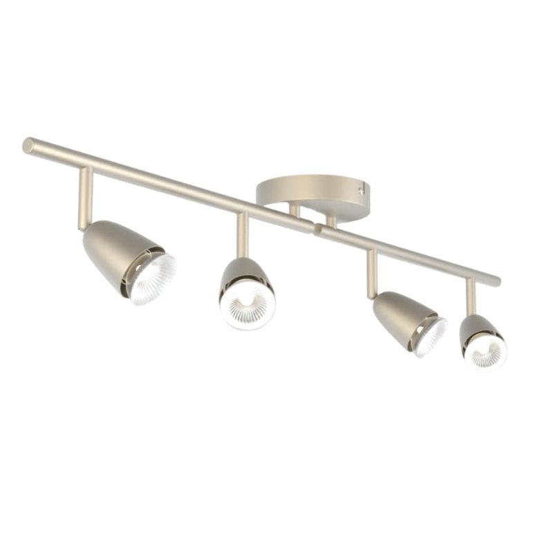 National Lighting Led Celing Lights Rotatable, 4 Way Ceiling Spolights, Satin Silver Finish, for Living Room, Kitchen, Bedroom, GU10 Led Compatible