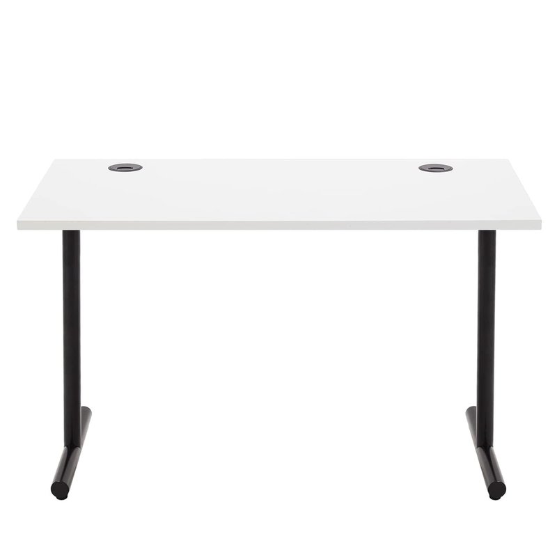 Amazon Basics Simple Office Computer Desk, White Desktop and Black Frame, Rectangular, Simple Assembly, 120 x 60 x 73.6 cm