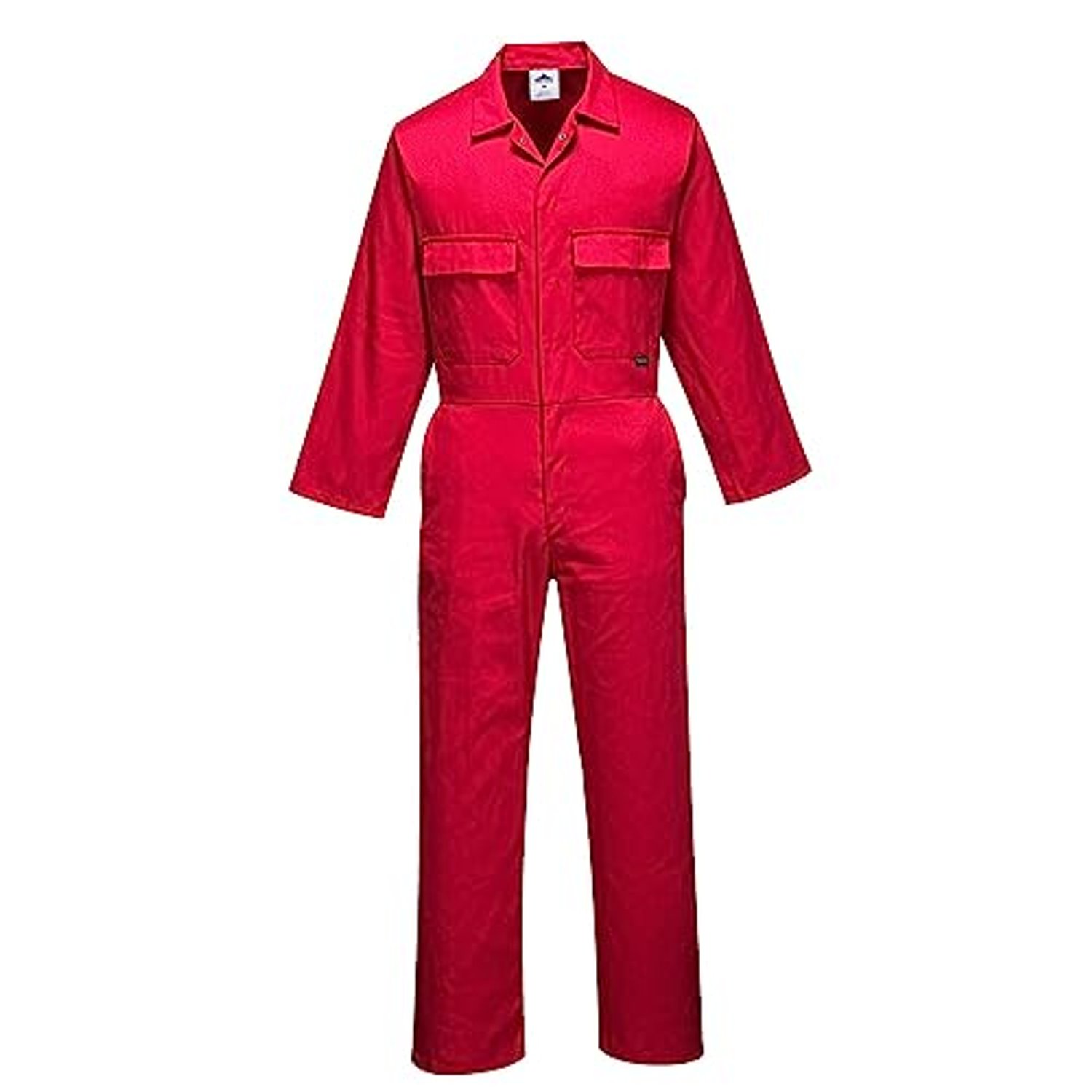 Portwest S999 Classic Collection Protective Polycotton Work Coverall Men's Boiler Suit Work Overalls Workwear Unisex Six Pockets Elasticated Waist 40+ UPF, Regular, Red, M