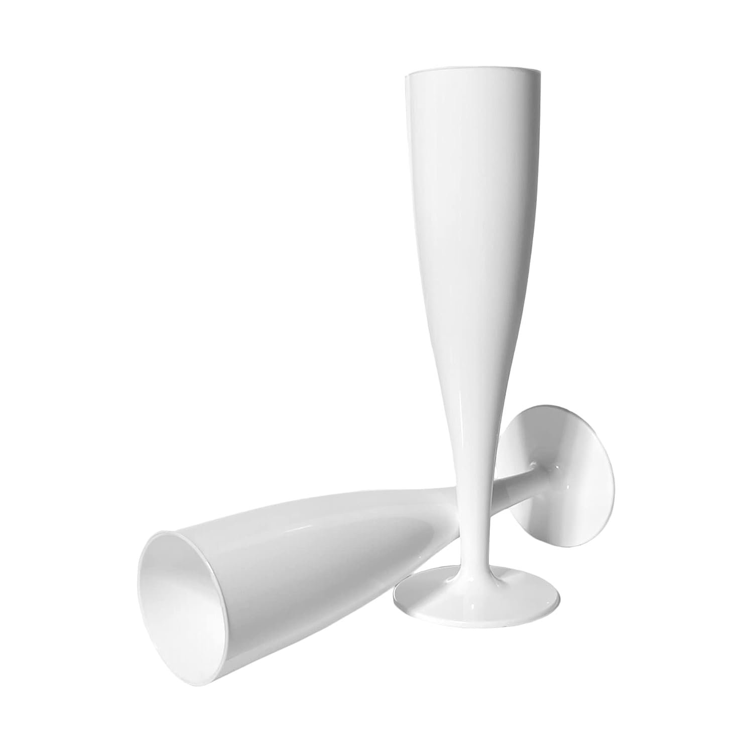 ProductPro 20 x White Plastic Prosecco Flutes, Biodegradable 175ml Capacity