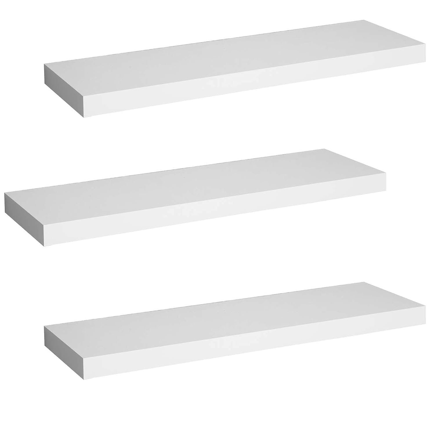 WOLTU 3 Pcs Floating Shelf White Wooden Wall Storage Display Shelf 50cm Long RG9368ws-3-UK
