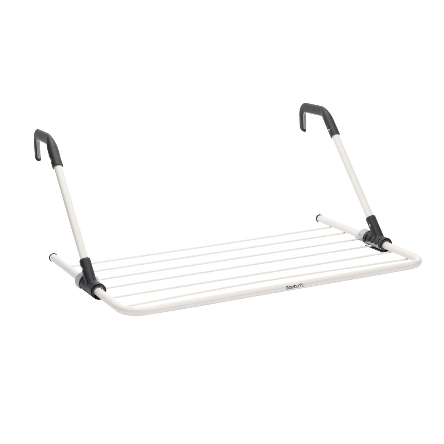 Brabantia - Hanging Drying Rack - 4.5m of Clothes Line - Adjustable Arms - Smart Lock Remembers Last Used Setting - Space Efficient - Easy Storage - White - 68 x 44cm