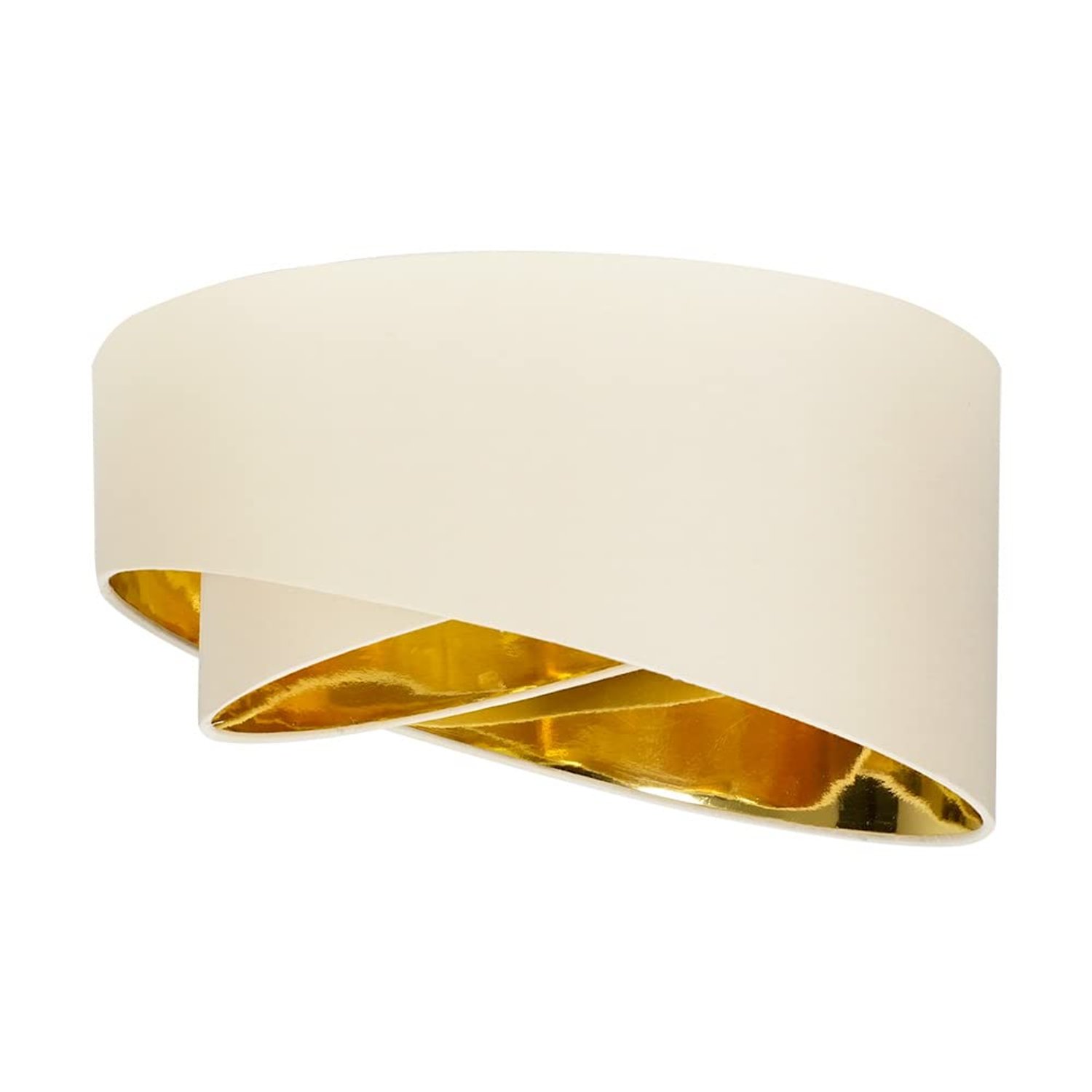 MiniSun | Modern Beige and Gold Double Layer Ceiling Light Shade | Pendant Lights, Home Décor & Improvement Essential | 40cm Shade Width