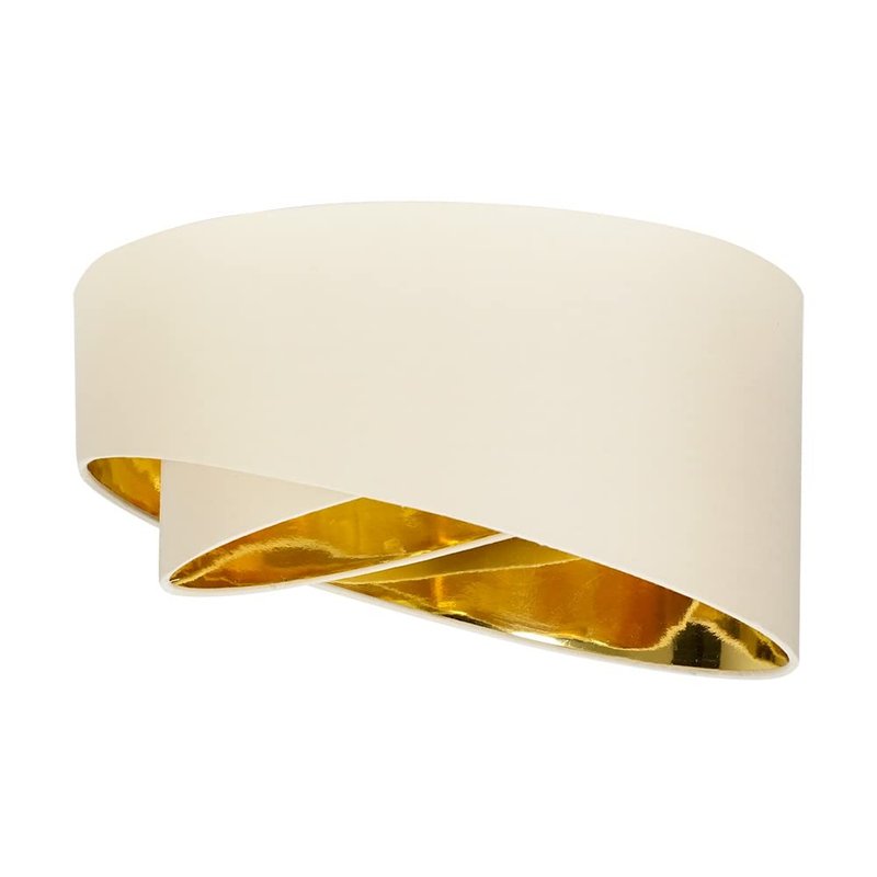 MiniSun | Modern Beige and Gold Double Layer Ceiling Light Shade | Pendant Lights, Home Décor & Improvement Essential | 40cm Shade Width