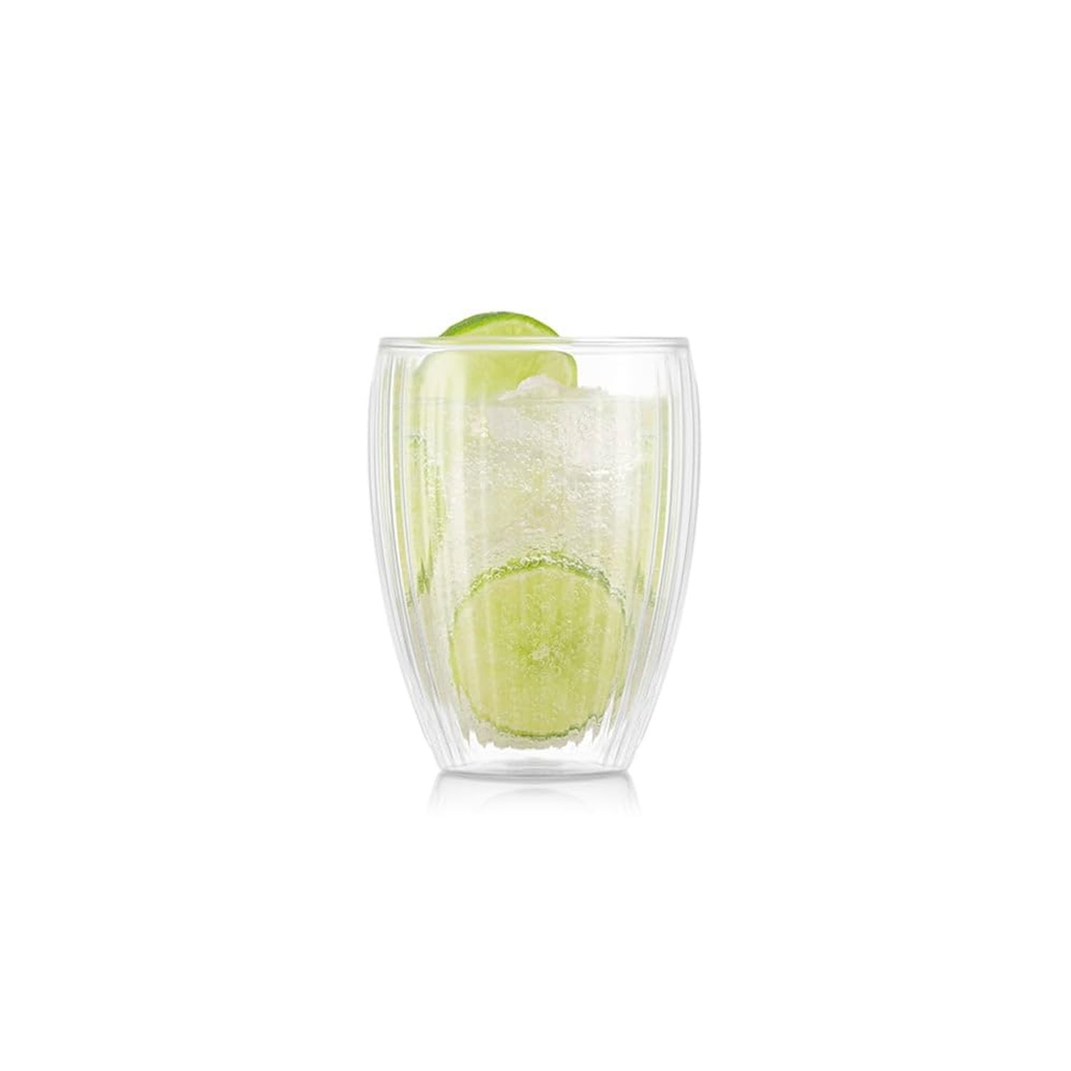 Bodum Pavina Double Walled Glasses with Ribs 320 ml (Pack of 2)