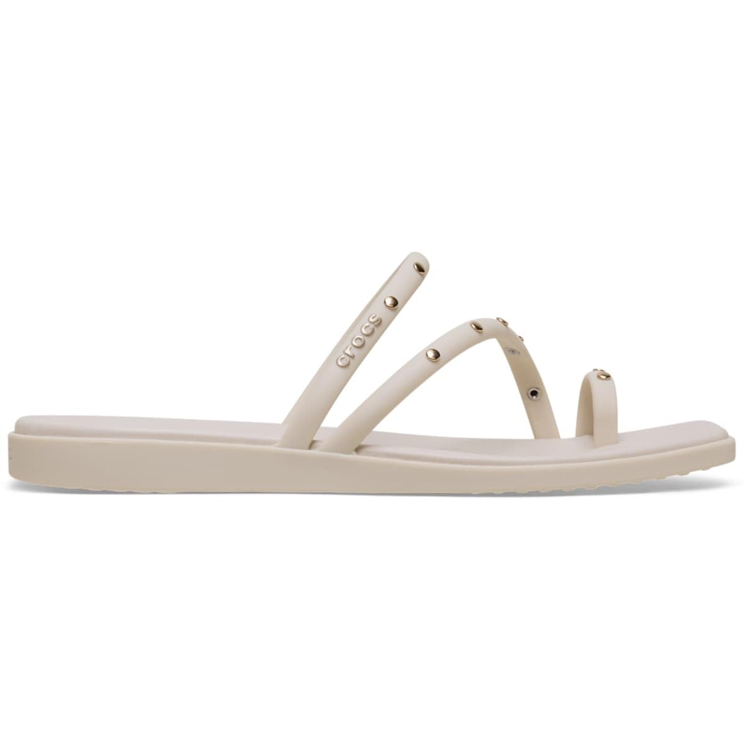 Crocs Women's Miami Toe Loop Sandals Flat, Almond Tint, 11