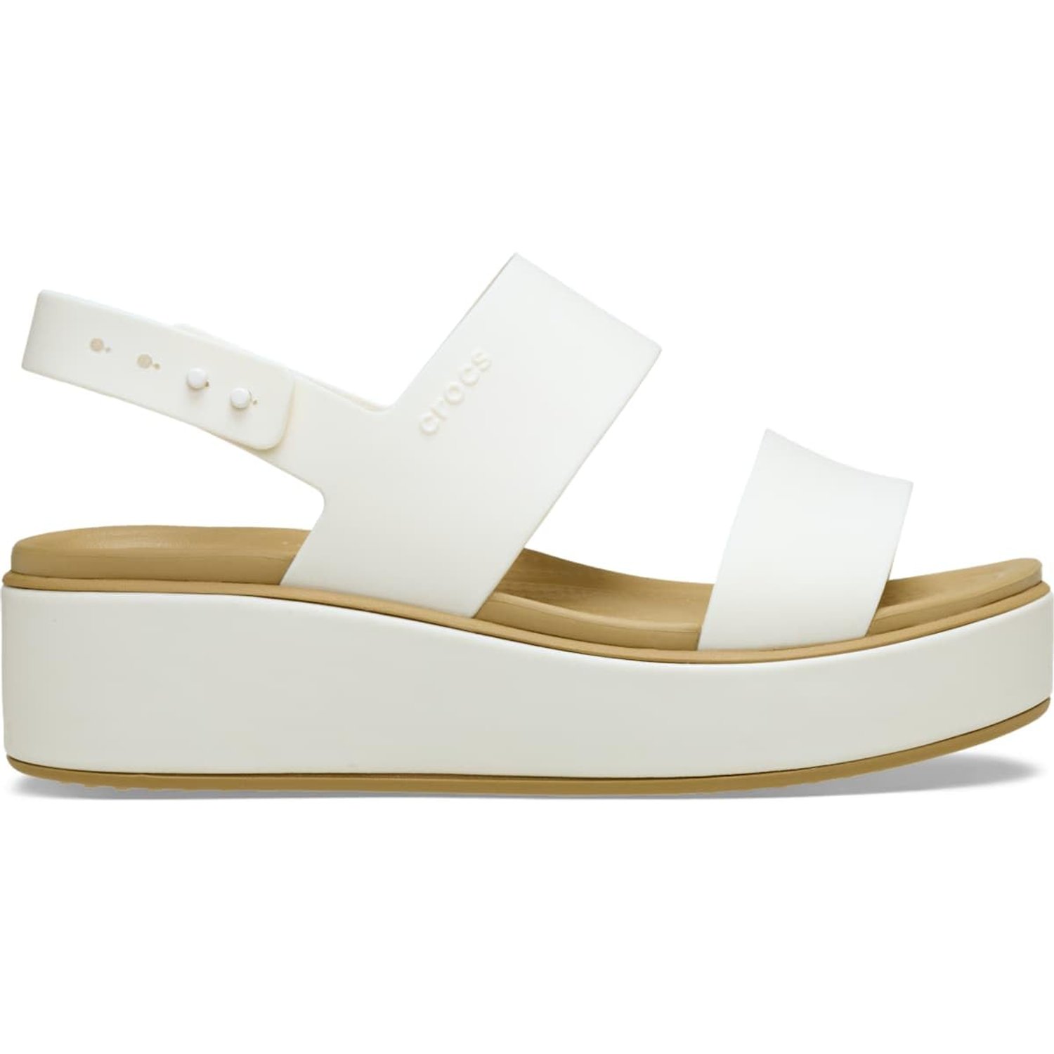 Crocs Women, Brooklyn Matte Wrap Low Wedge, Chalk/Tan, 7 UK Women