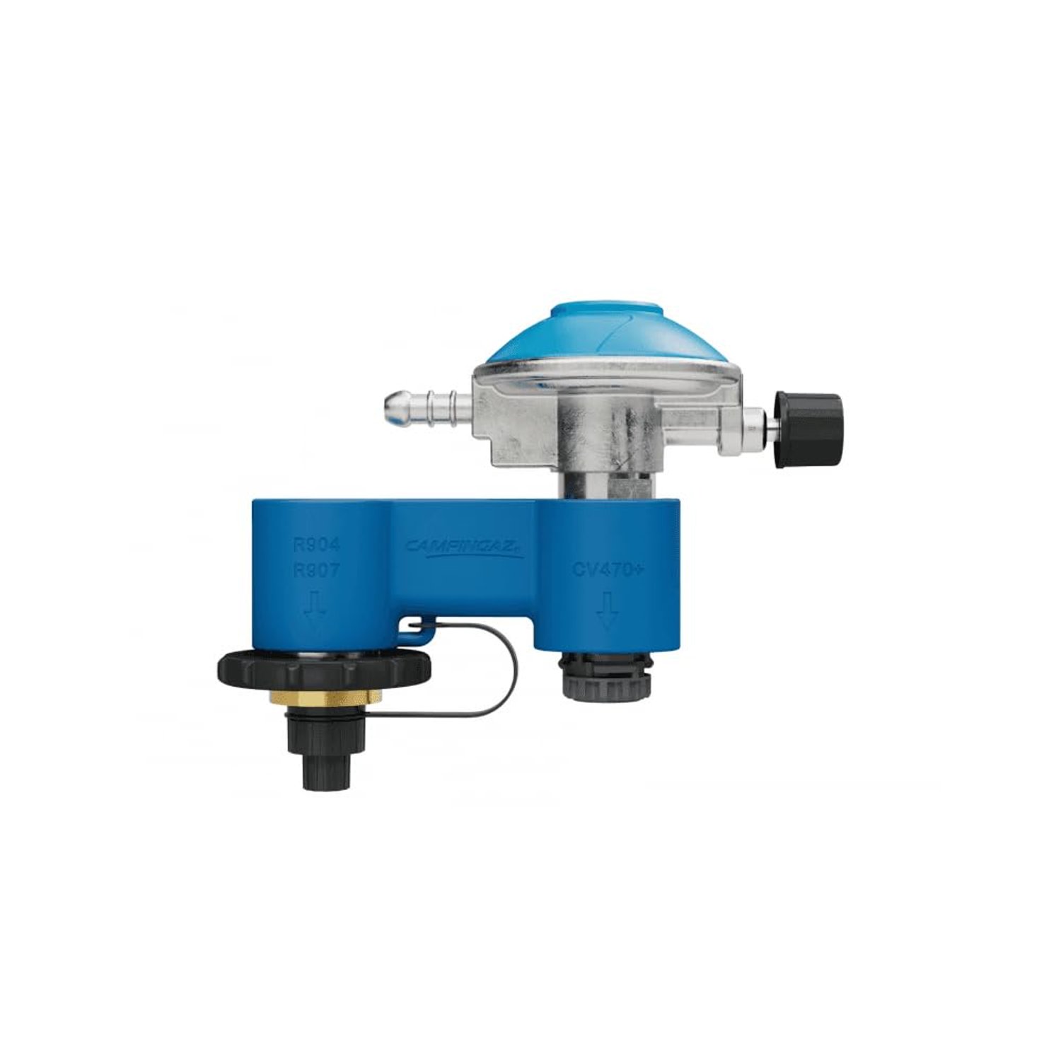 Campingaz Twin Connection with Gas Pressure Regulator for Campingaz Gas Stoves, Twin Connection for EasyClic Gas Cartridges CV 300 & CV 470 Plus as well as Gas Bottles R904 & R907