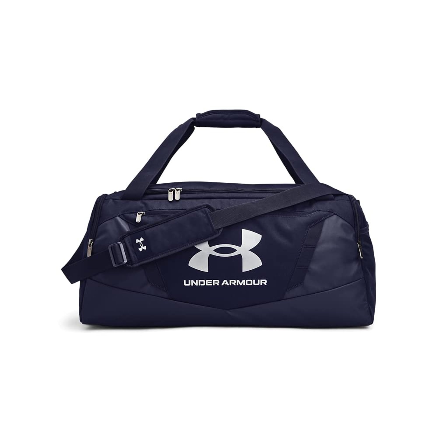 Under Armour UA Undeniable 5.0 Duffle, Water-Resistant Gym Bag, Comfortable and Versatile Unisex Duffle Bag,Midnight Navy / Midnight Navy / Metallic Silver