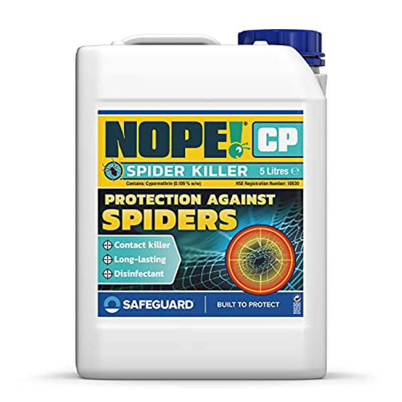 NOPE! Spider Killer Spray Repellent - Contact Killer. For all Types of Spiders. Residual Action, Odourless, Non-Staining for Indoor and Outdoor Use. 5 Litre