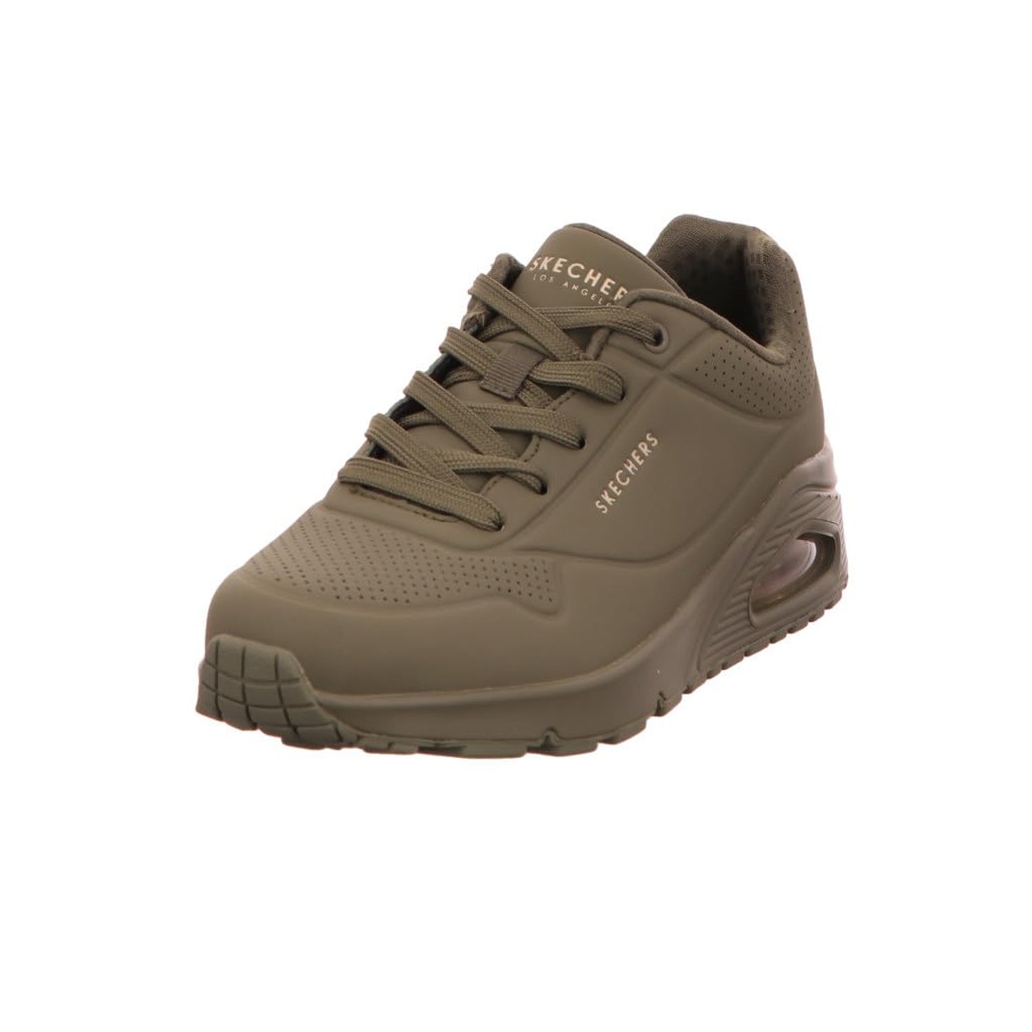 Skechers Women's Uno Stand On Air Trainers, Olive Durabuck/ Mesh, 2.5 UK