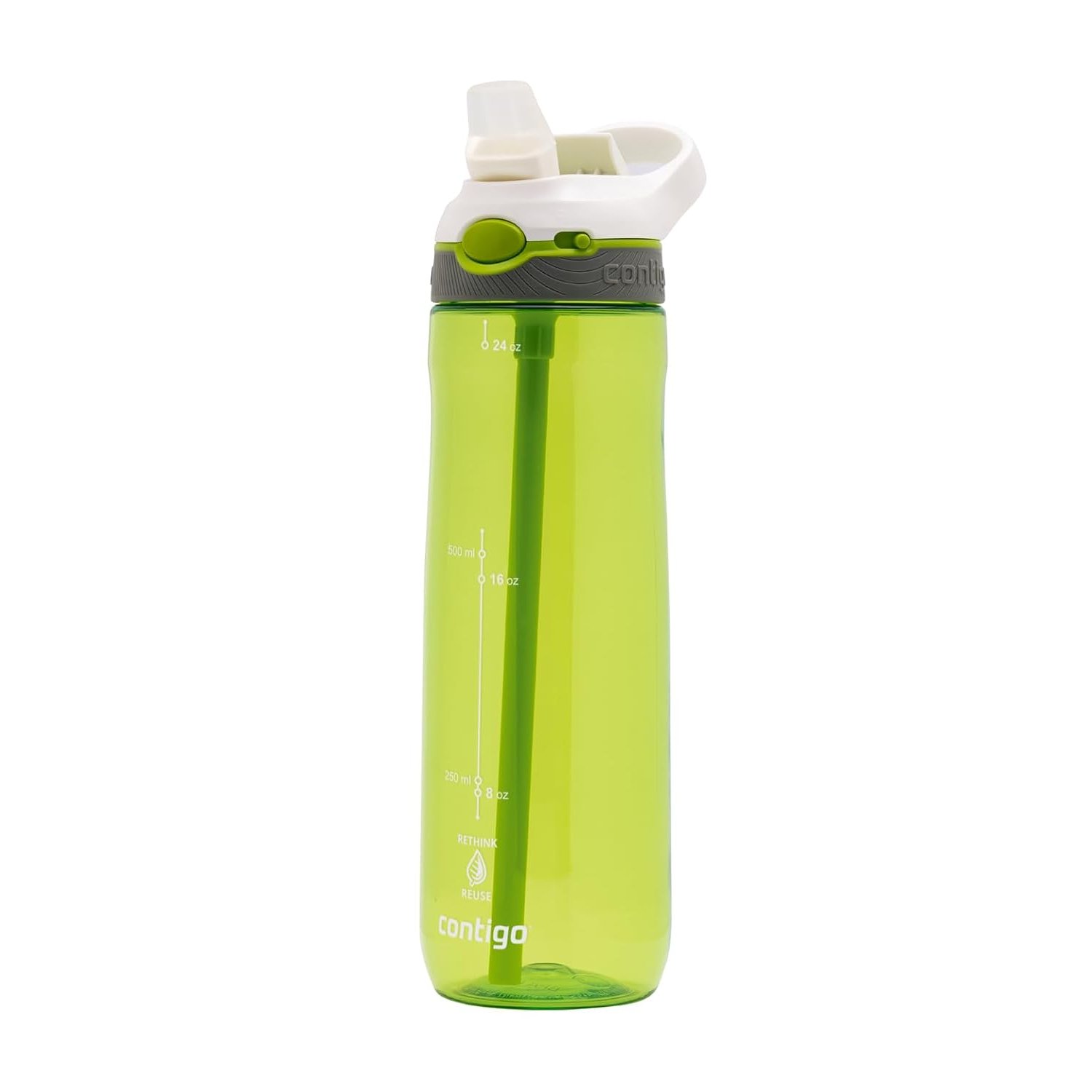 Contigo Ashland Autoseal Water Bottle with Flip-Straw | Large 720ml BPA Free Drinking Bottle | Sports Flask | Leakproof Drink Bottle | Ideal for School, Gym, Bike, Running, Hiking